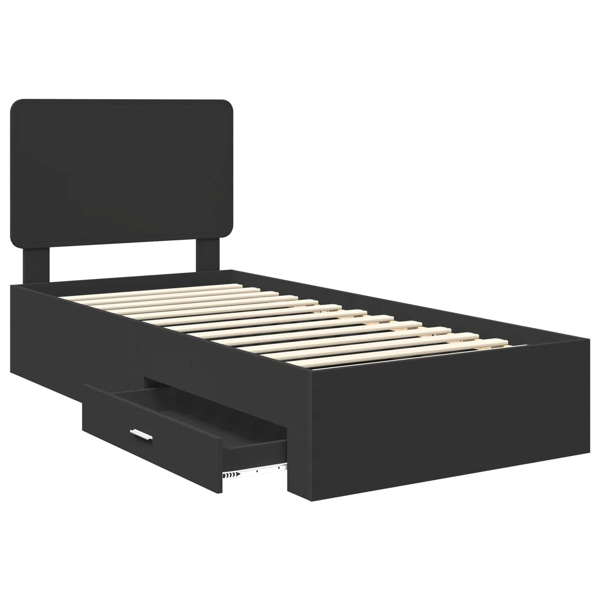 Krevetna konstrukcija Crna 75 x 190 cm Konstruirano drvo