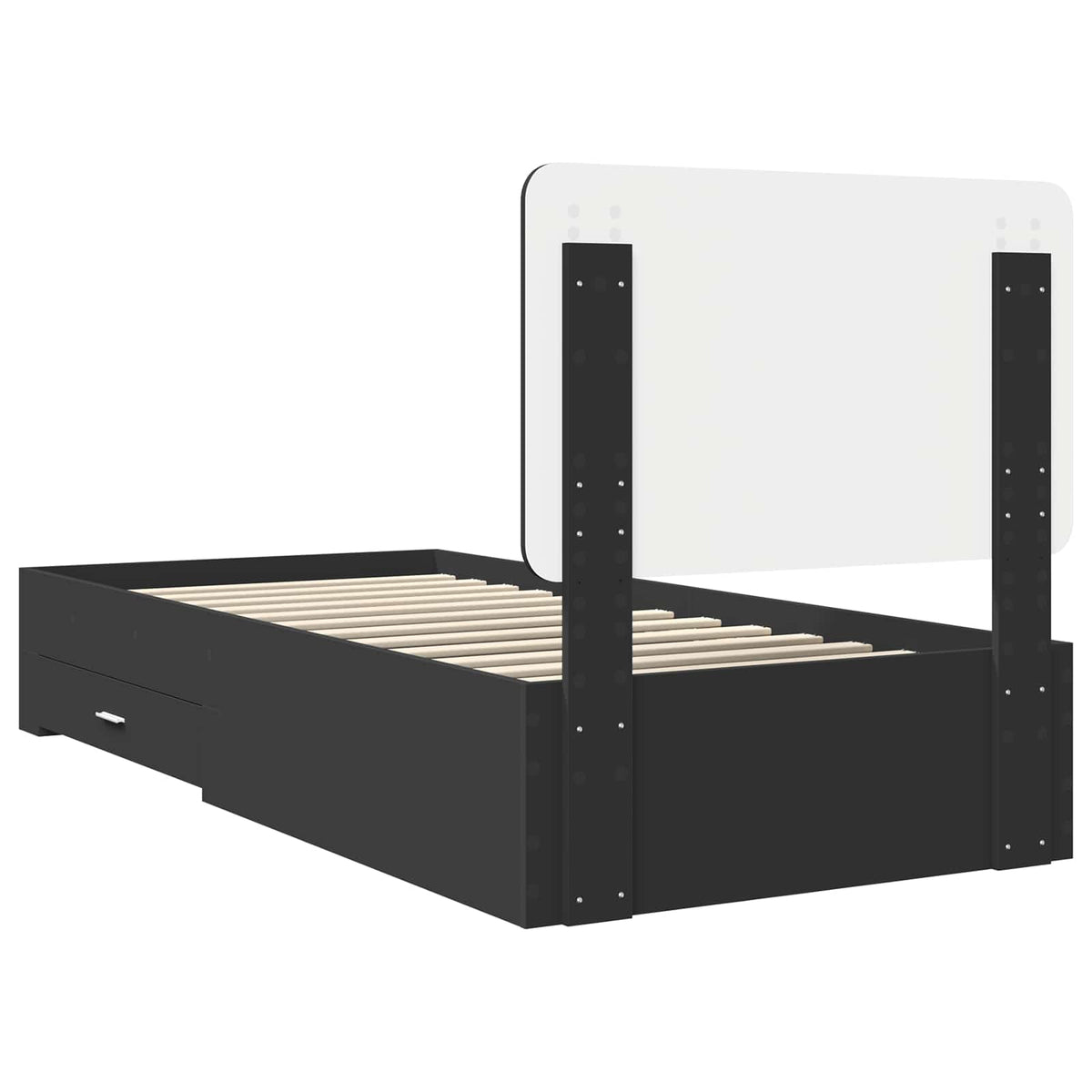 Krevetna konstrukcija Crna 75 x 190 cm Konstruirano drvo