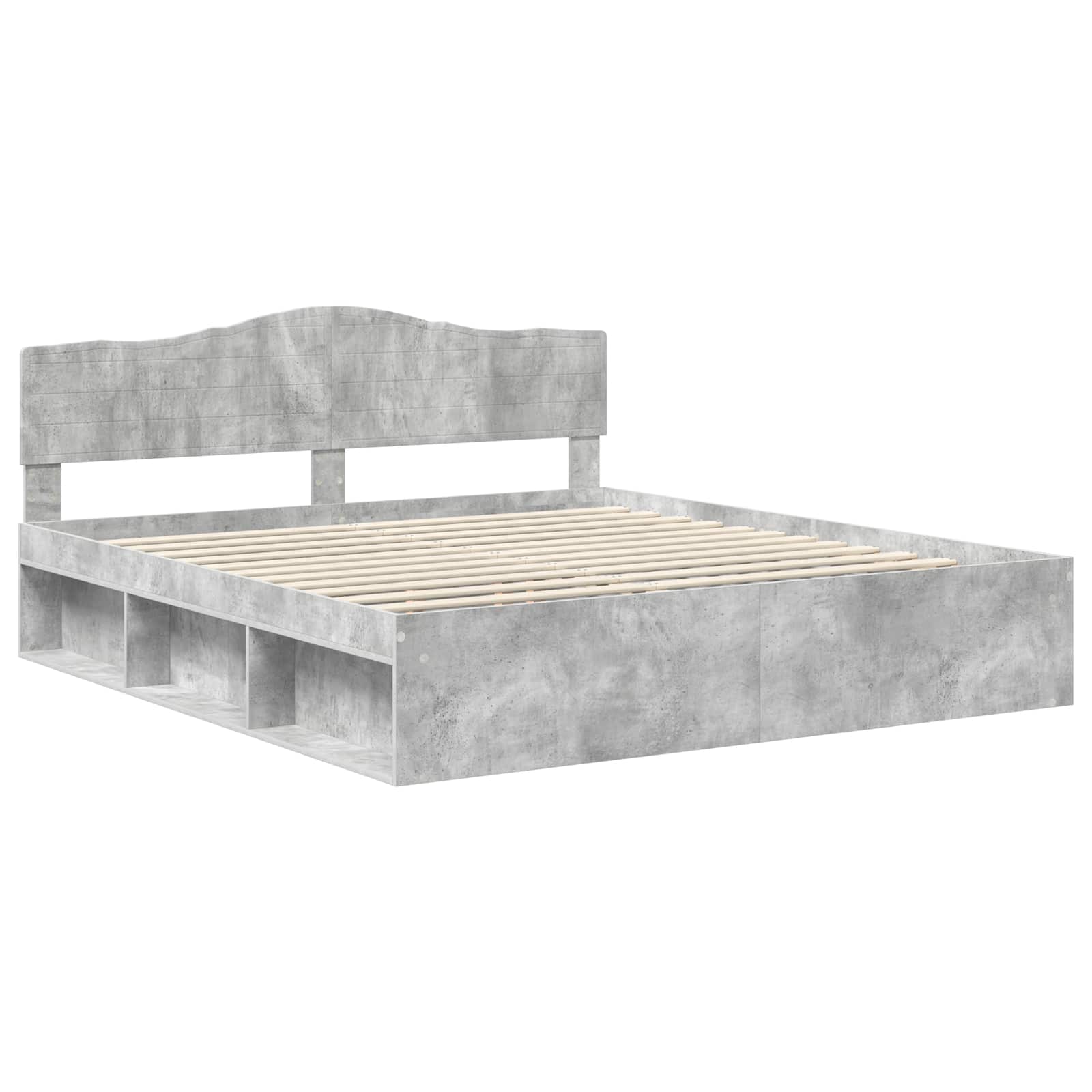 Krevetna konstrukcija Beton 180 x 200 cm Čvrsto borovo drvo