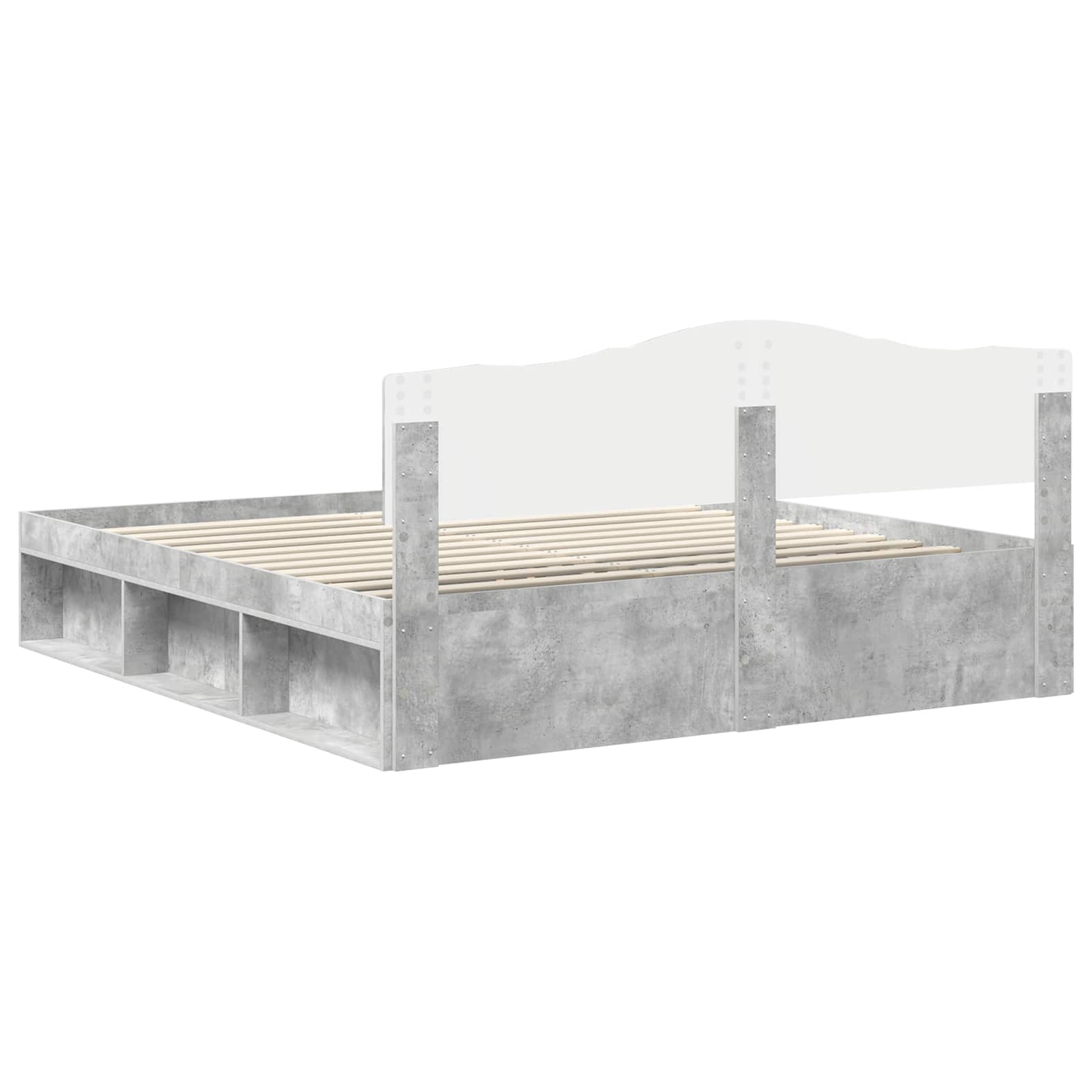 Krevetna konstrukcija Beton 180 x 200 cm Čvrsto borovo drvo
