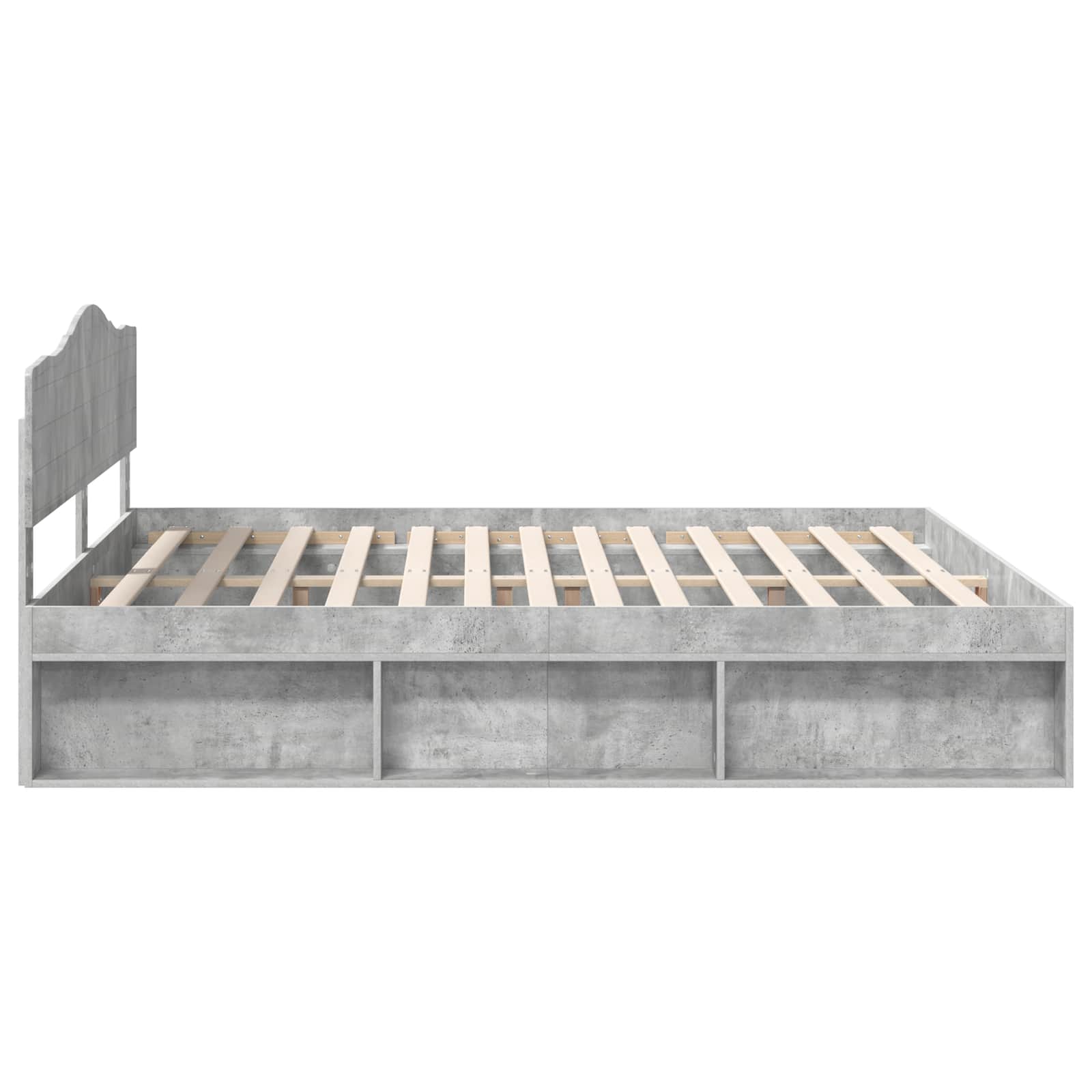 Krevetna konstrukcija Beton 180 x 200 cm Čvrsto borovo drvo