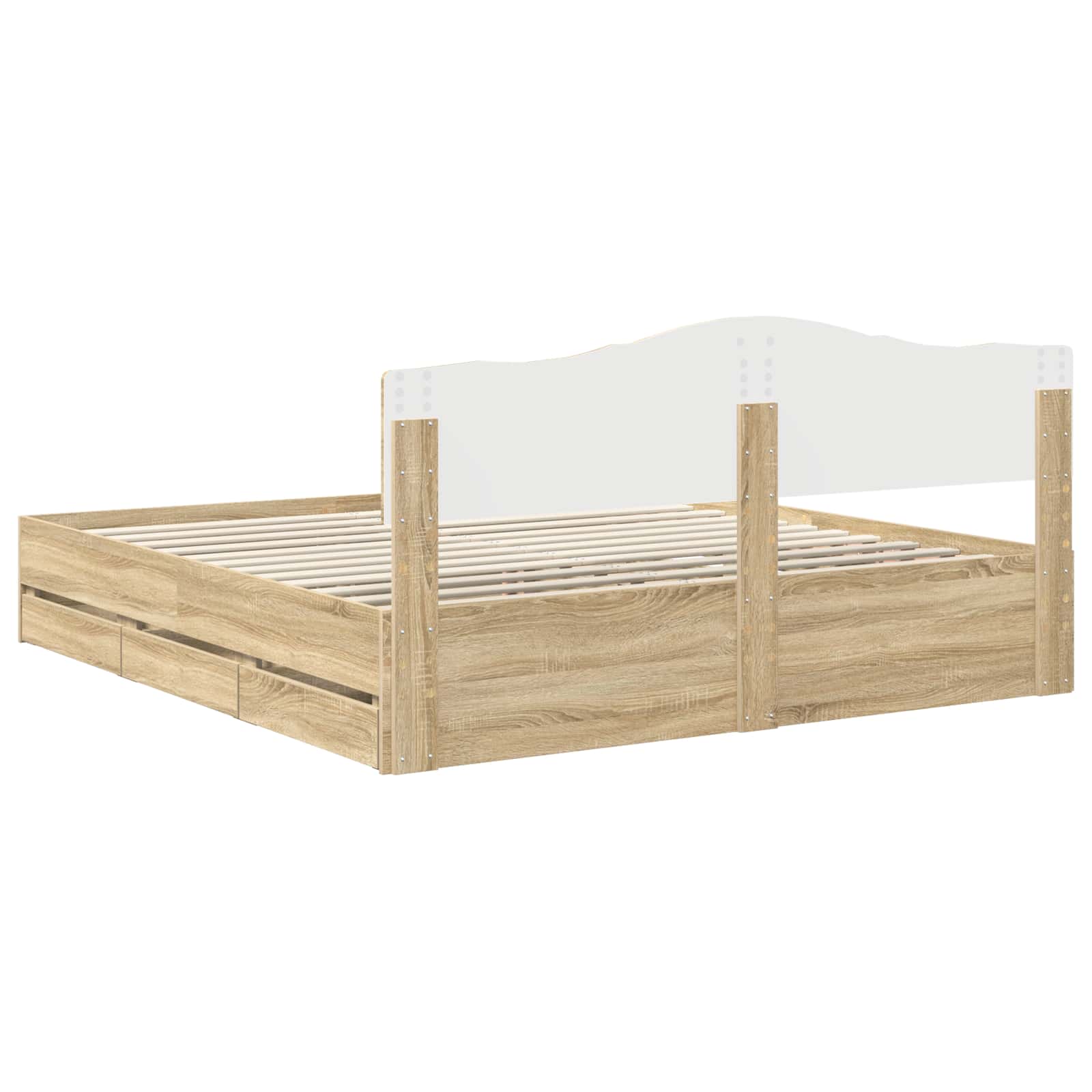 Krevetna konstrukcija s ladicama Sonoma hrast 200 x 200 cm