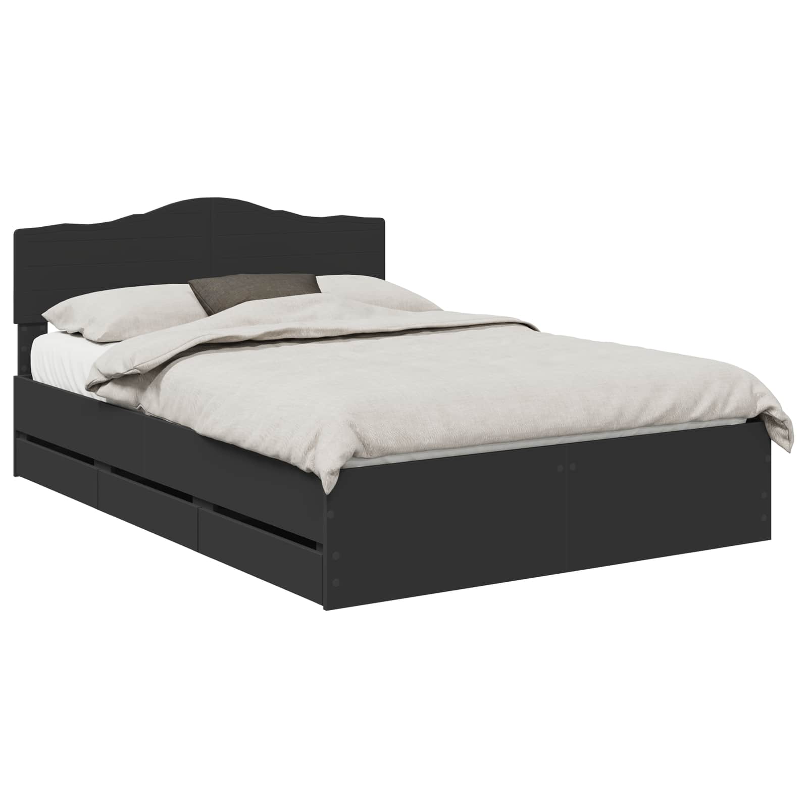 Krevetna konstrukcija Crna 140 x 190 cm Inženjersko Drvo