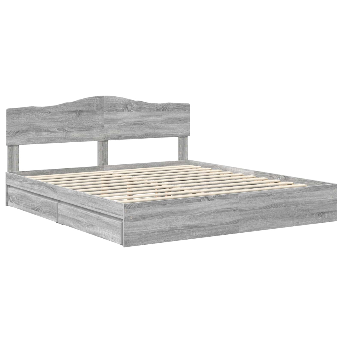 Krevet s od storage Siva Sonoma 180 x 200 cm Konstruirano drvo
