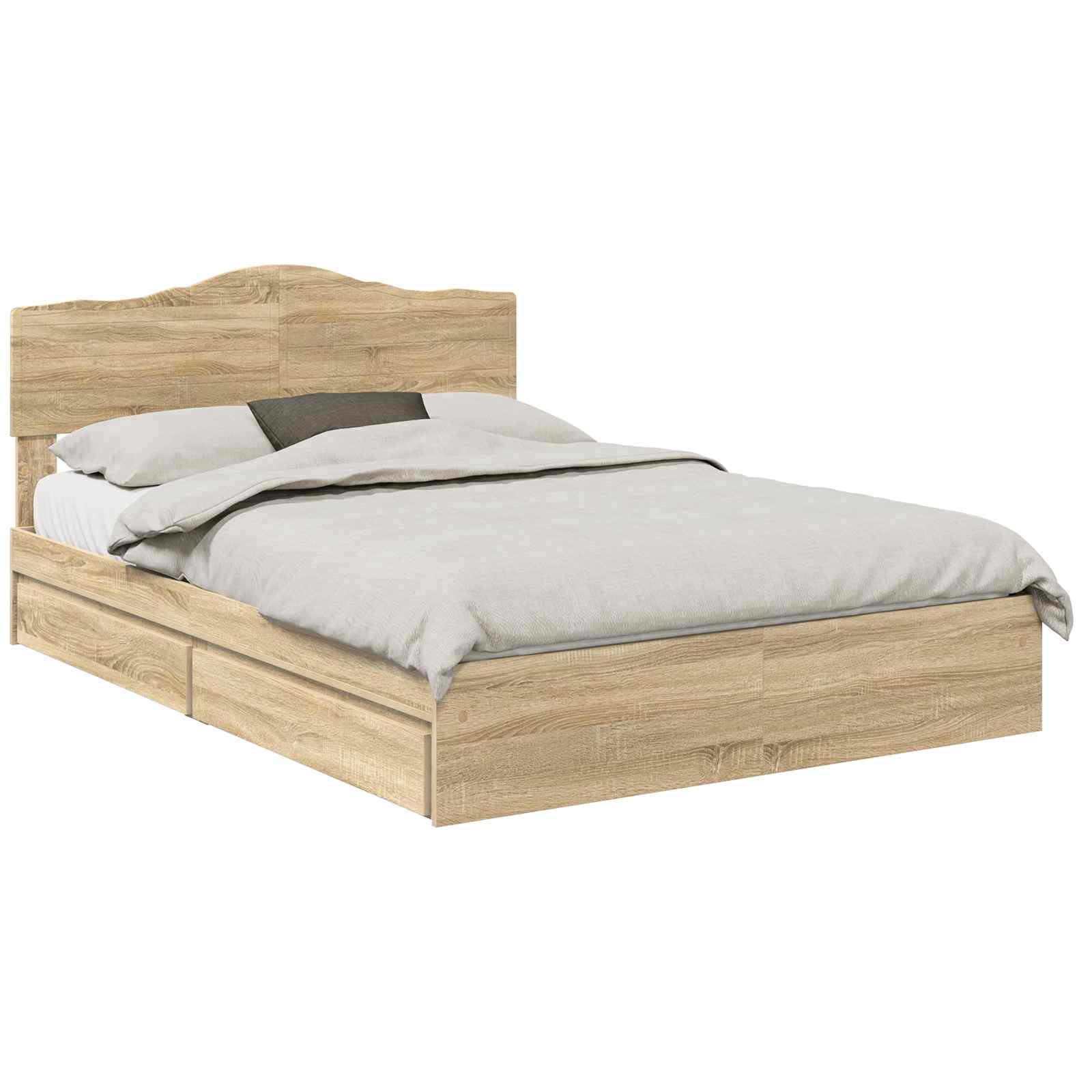 Krevet s od storage Sonoma hrast 150 x 200 cm Konstruirano drvo
