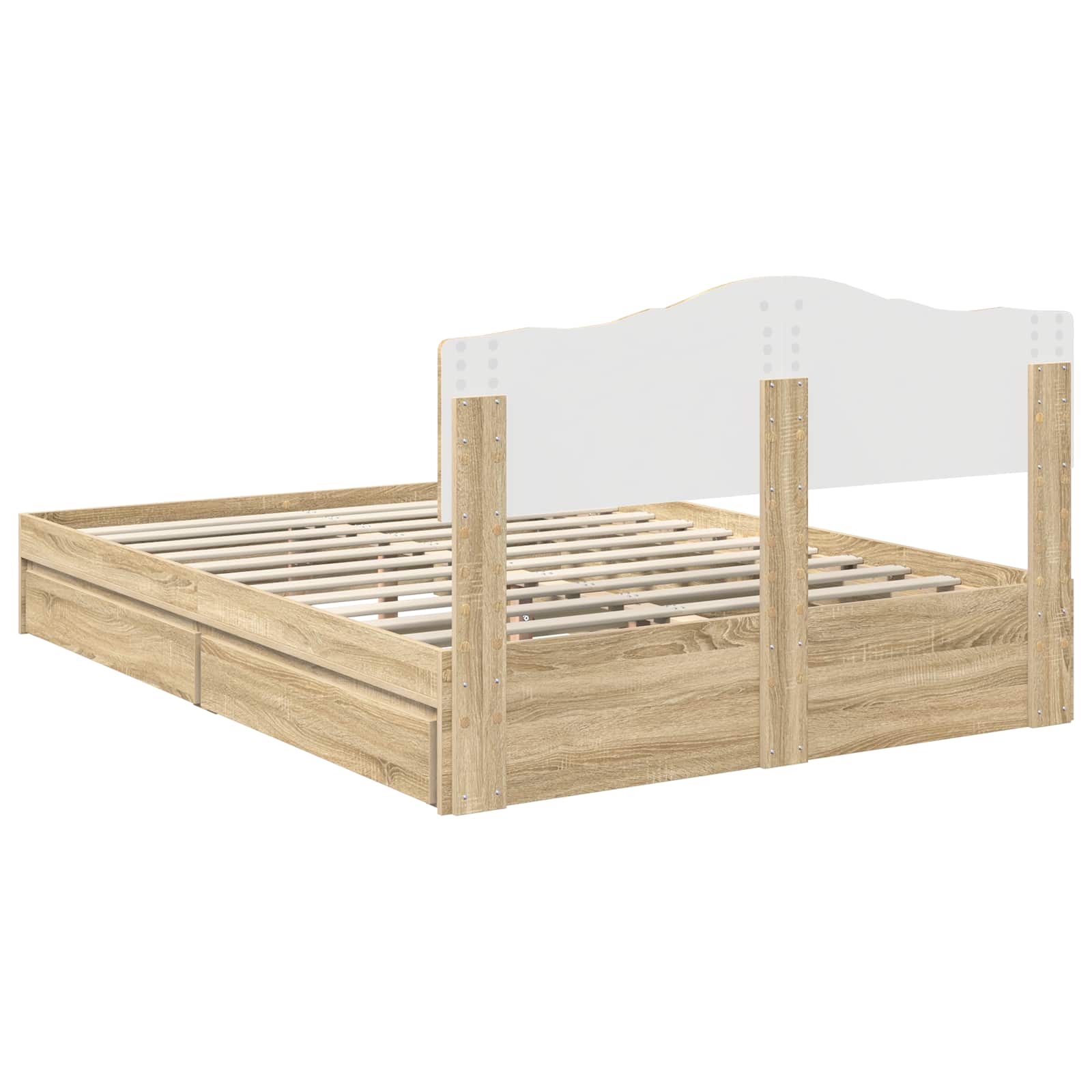 Krevet s od storage Sonoma hrast 150 x 200 cm Konstruirano drvo