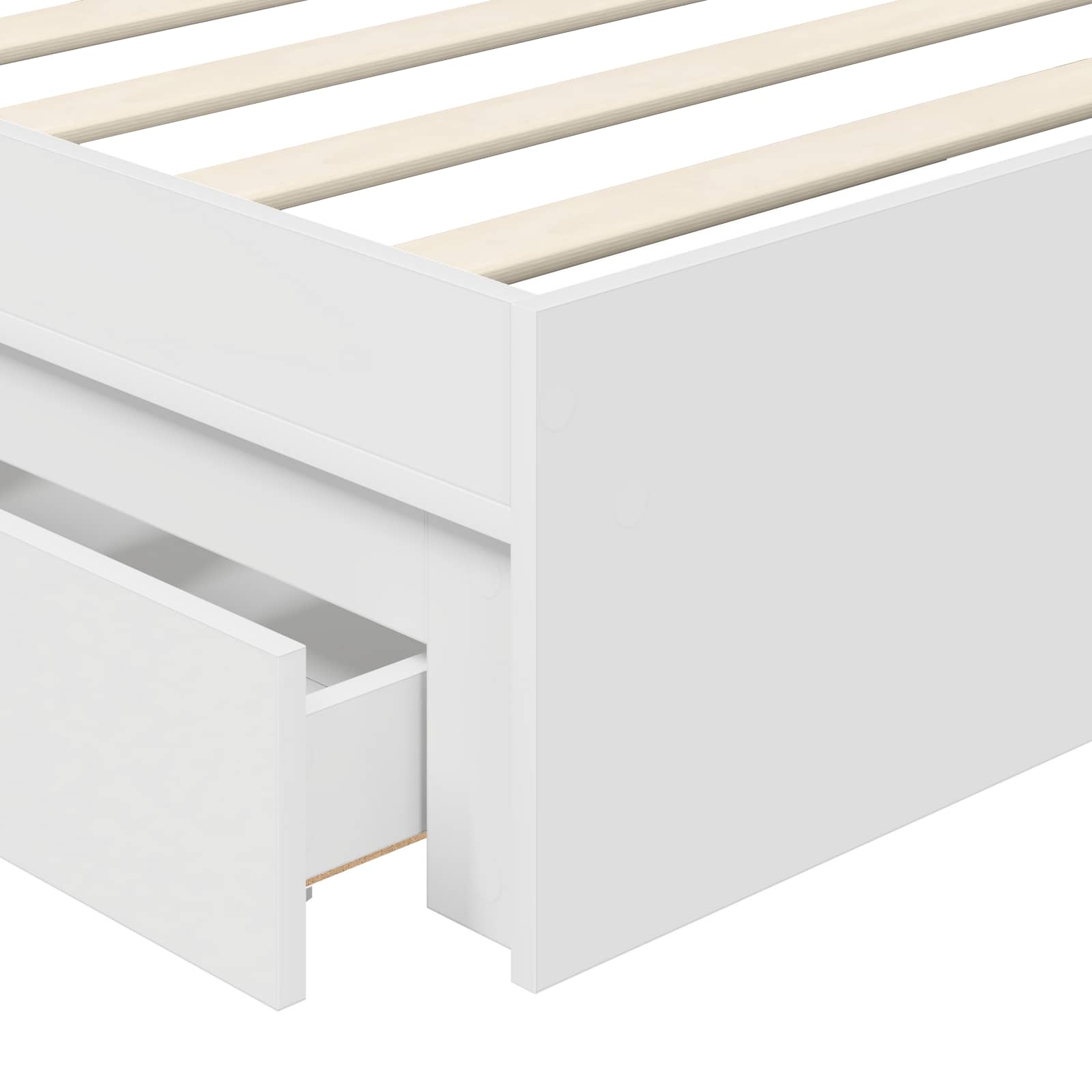 Krevet s od storage Bijelo 70 x 190 cm Konstruirano drvo
