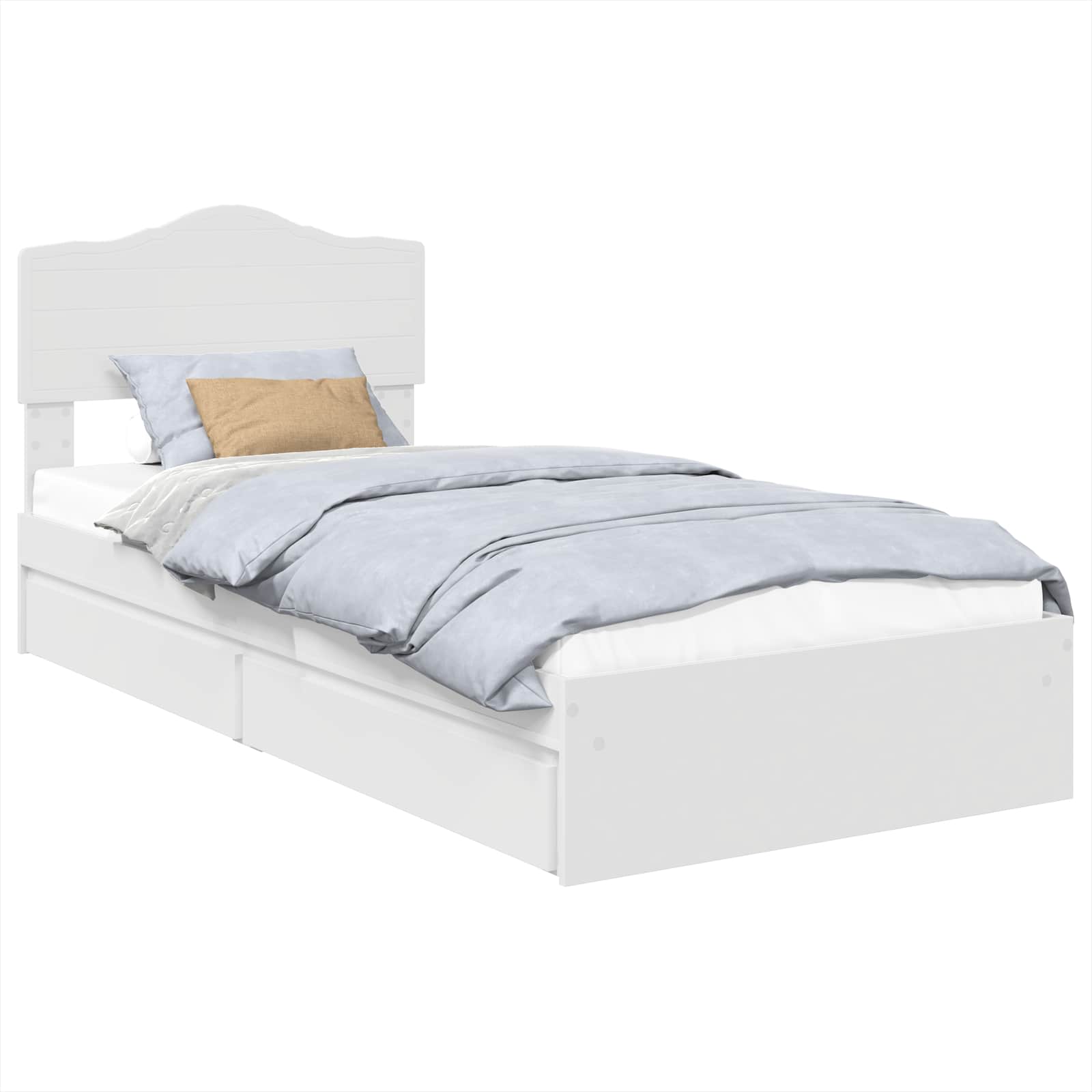 Krevet s od storage Bijelo 70 x 190 cm Konstruirano drvo