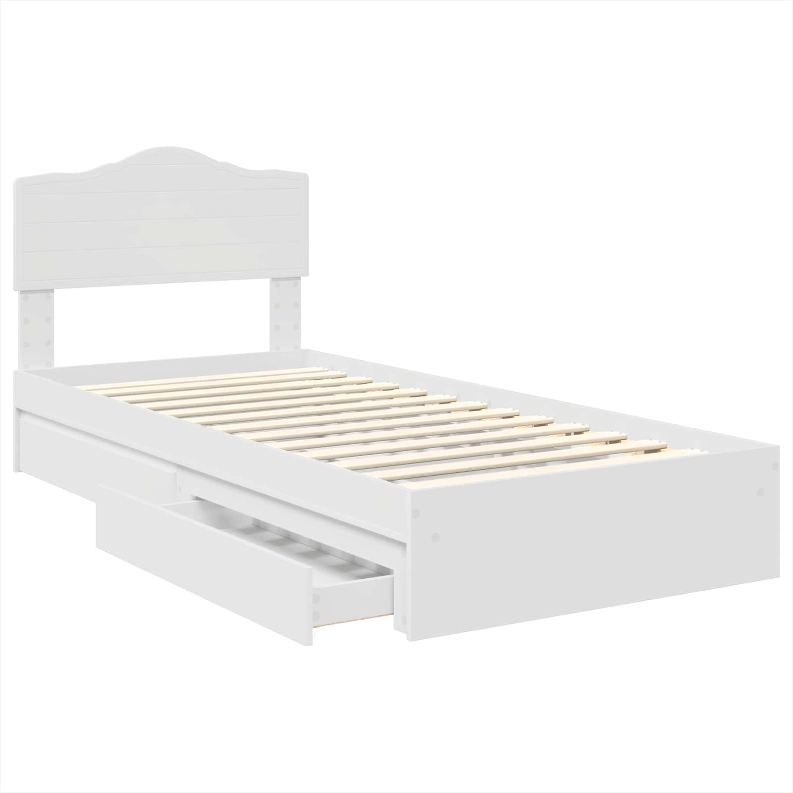 Krevet s od storage Bijelo 70 x 190 cm Konstruirano drvo