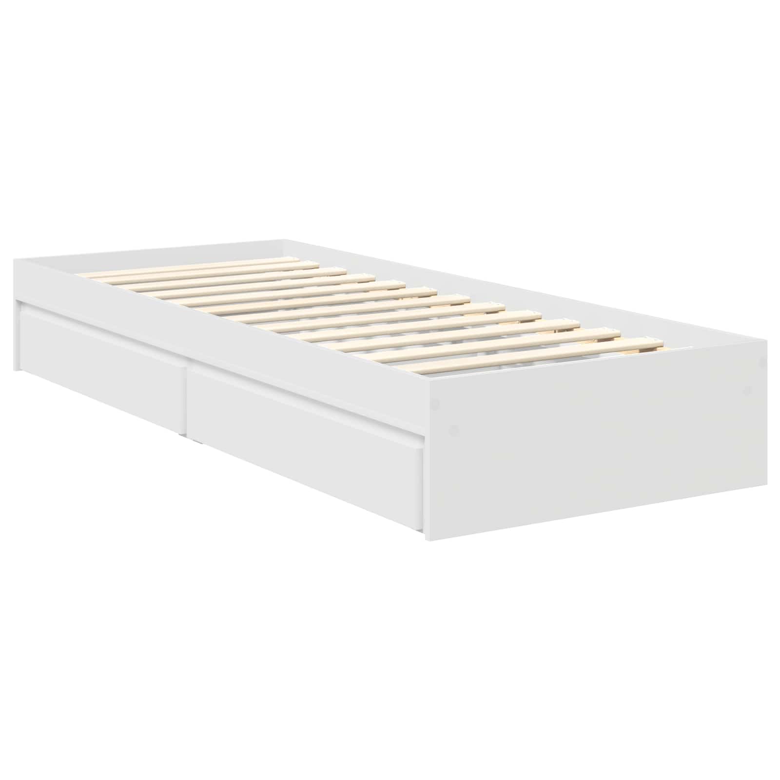 Krevet s od storage Bijelo 70 x 190 cm Konstruirano drvo