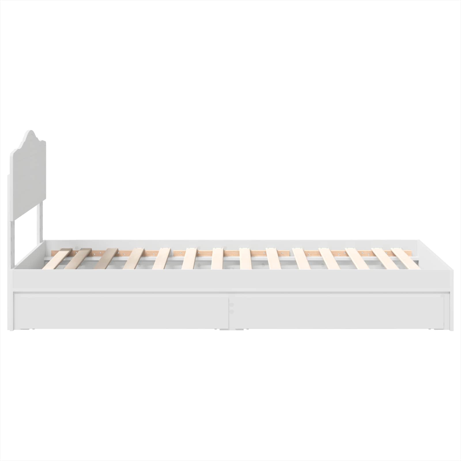 Krevet s od storage Bijelo 70 x 190 cm Konstruirano drvo