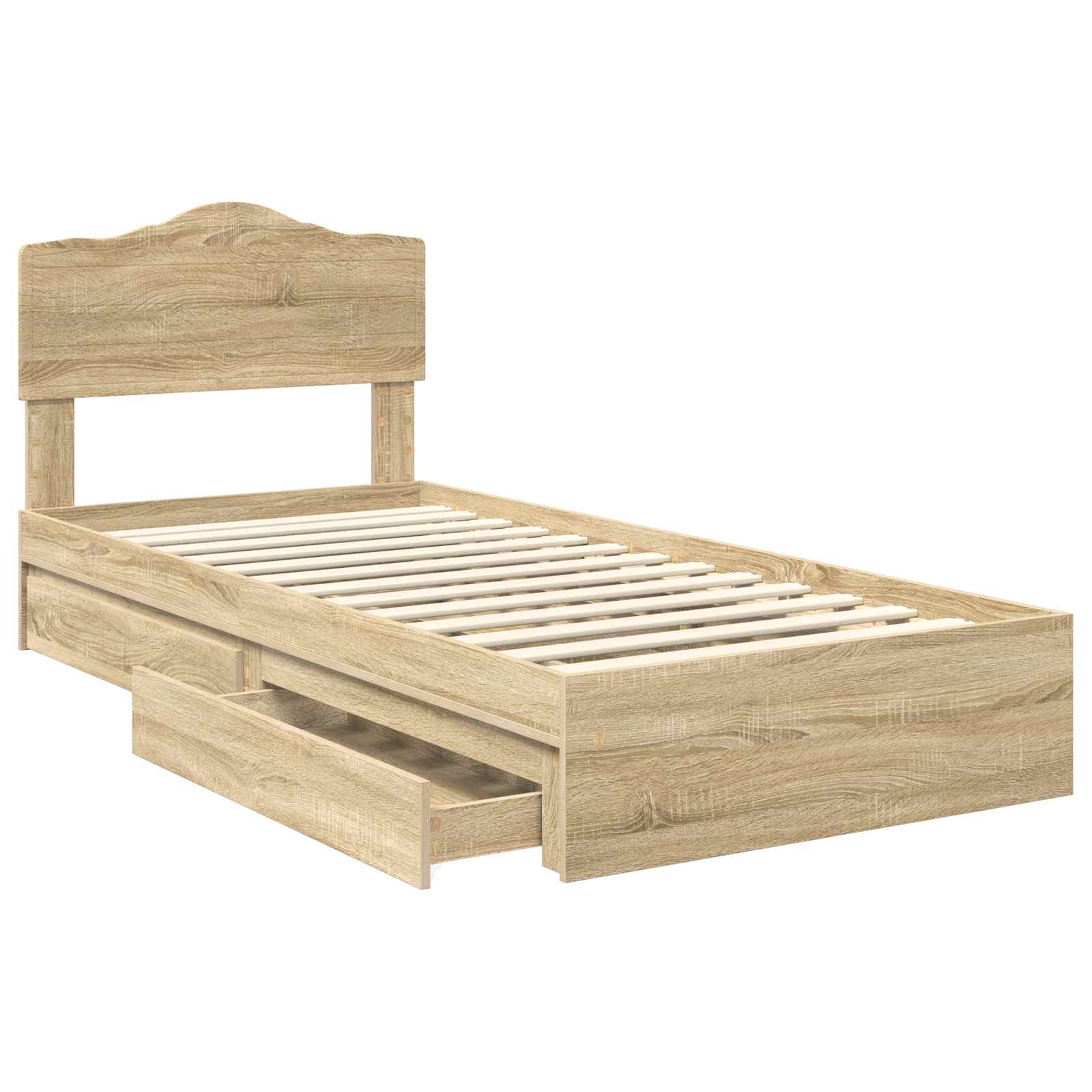 Krevet s od storage Sonoma hrast 70 x 190 cm Konstruirano drvo