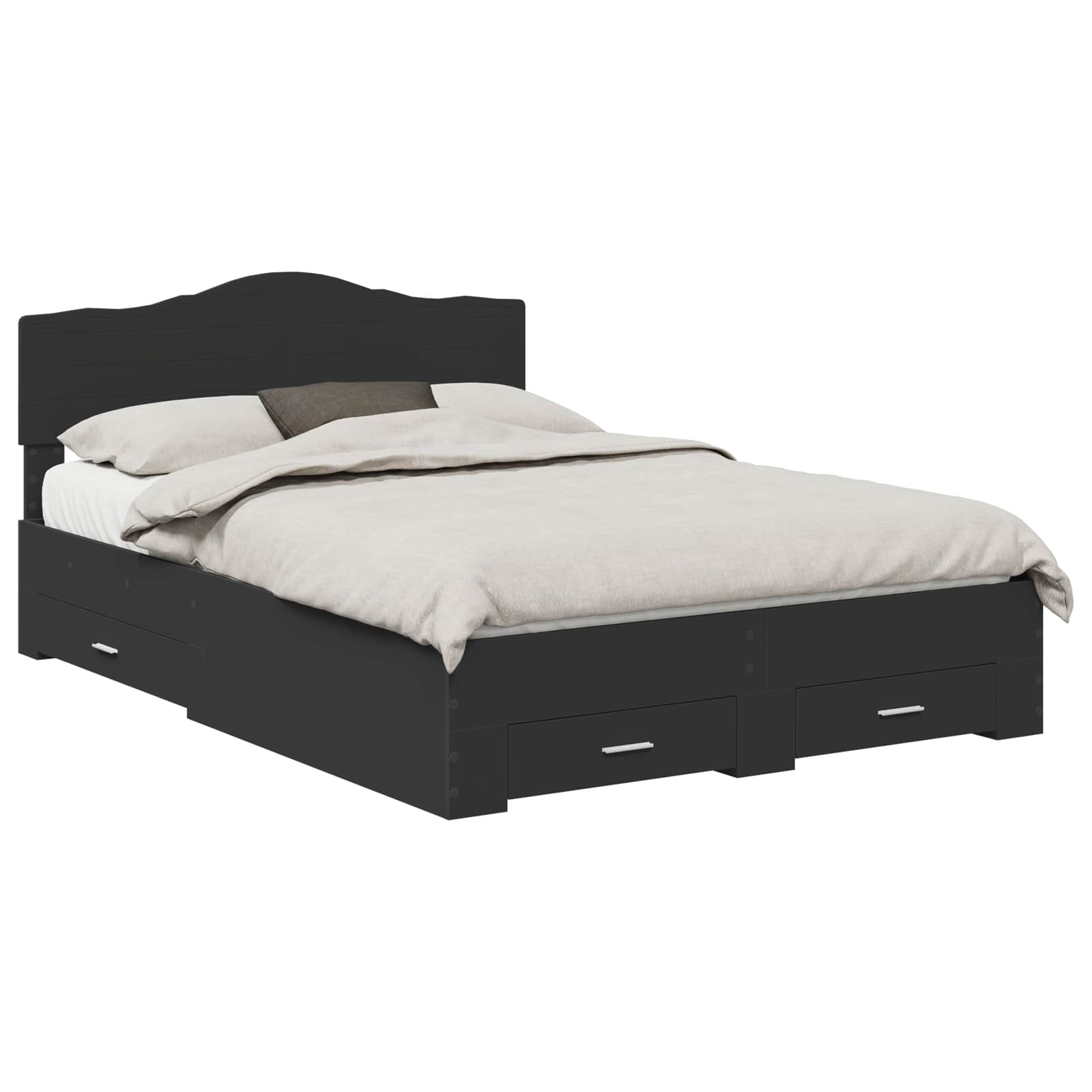 Krevetna konstrukcija Crna 140 x 190 cm Konstruirano drvo