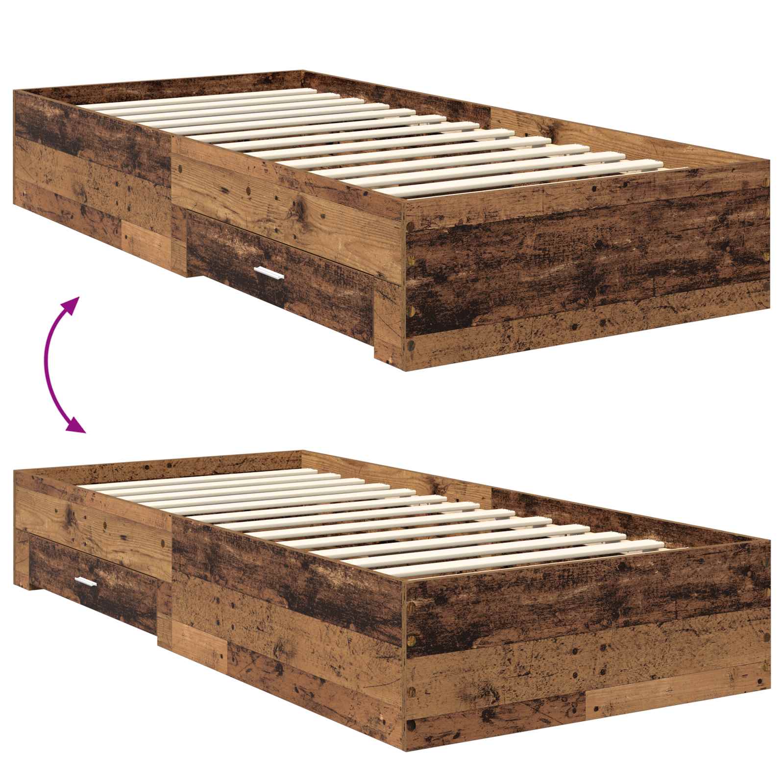 Krevetna konstrukcija Staro drvo 90 x 200 cm Konstruirano drvo