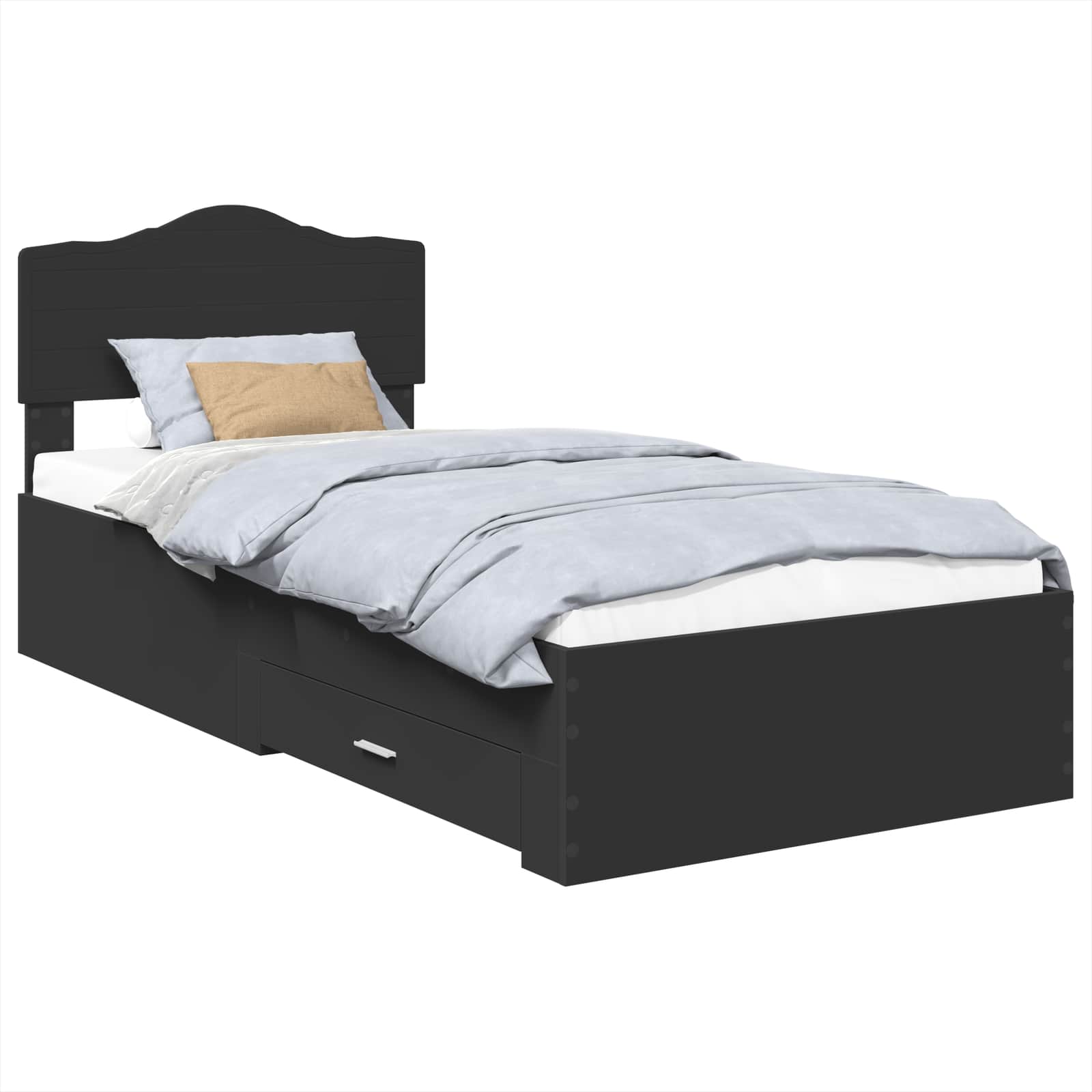 Krevetna konstrukcija Crna 70 x 190 cm Konstruirano drvo