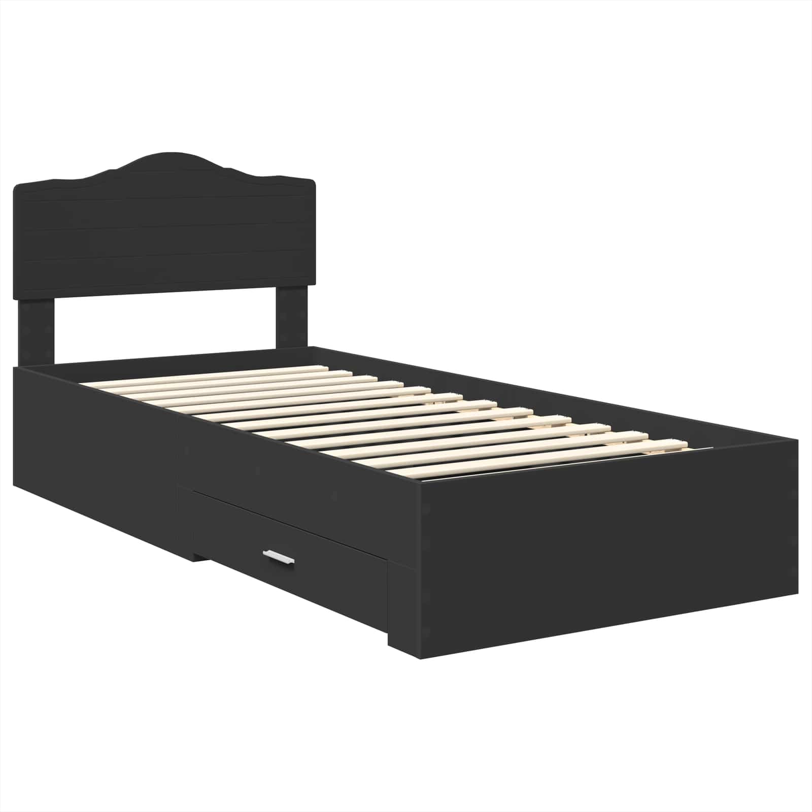Krevetna konstrukcija Crna 70 x 190 cm Konstruirano drvo