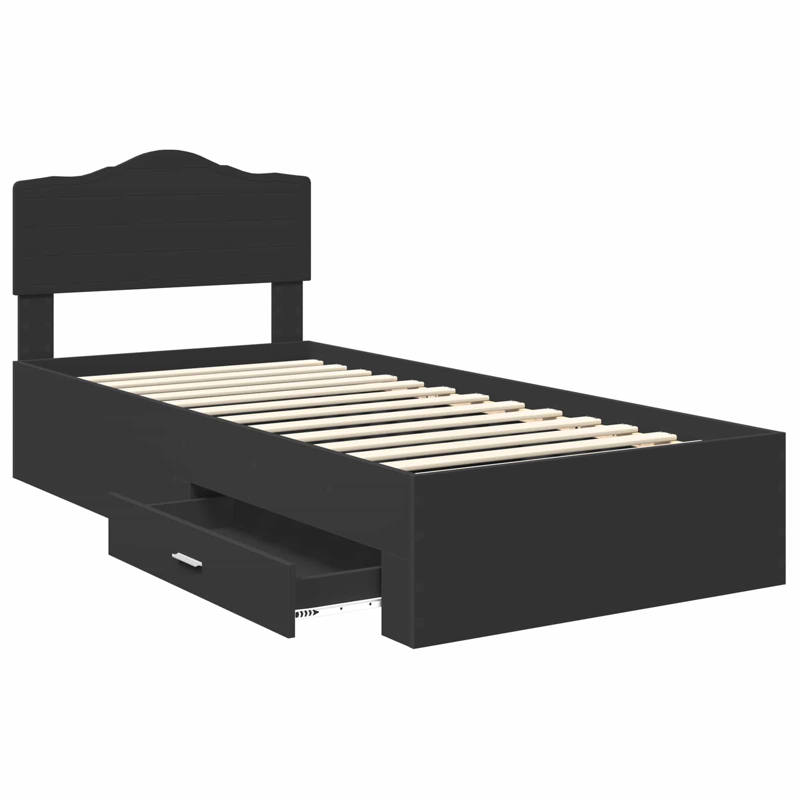Krevetna konstrukcija Crna 70 x 190 cm Konstruirano drvo