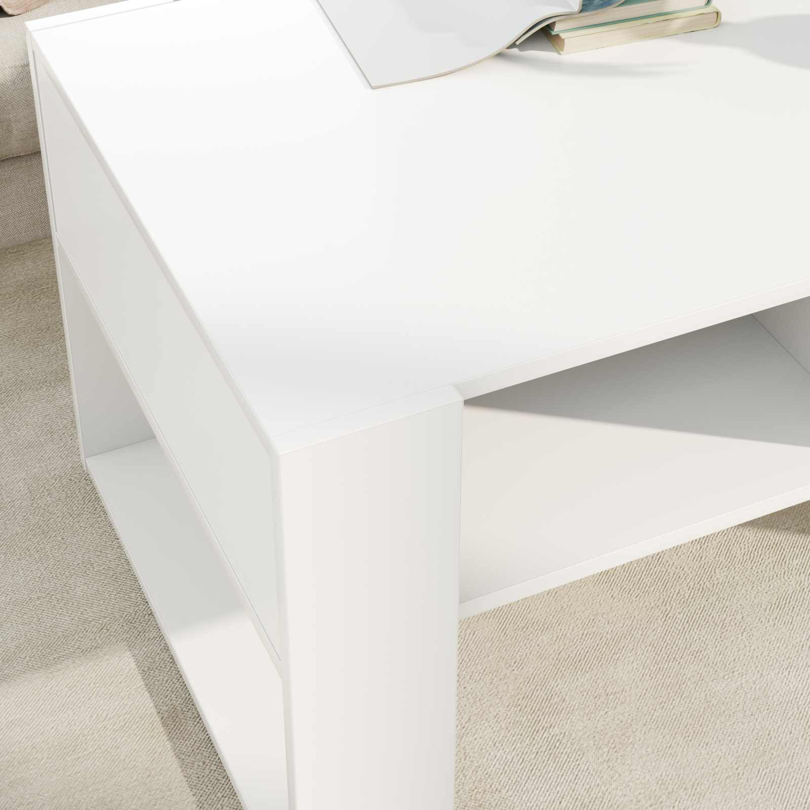 Kava Stol s pohranom Bijelo 92 x 53 x 45 cm Konstruirano drvo