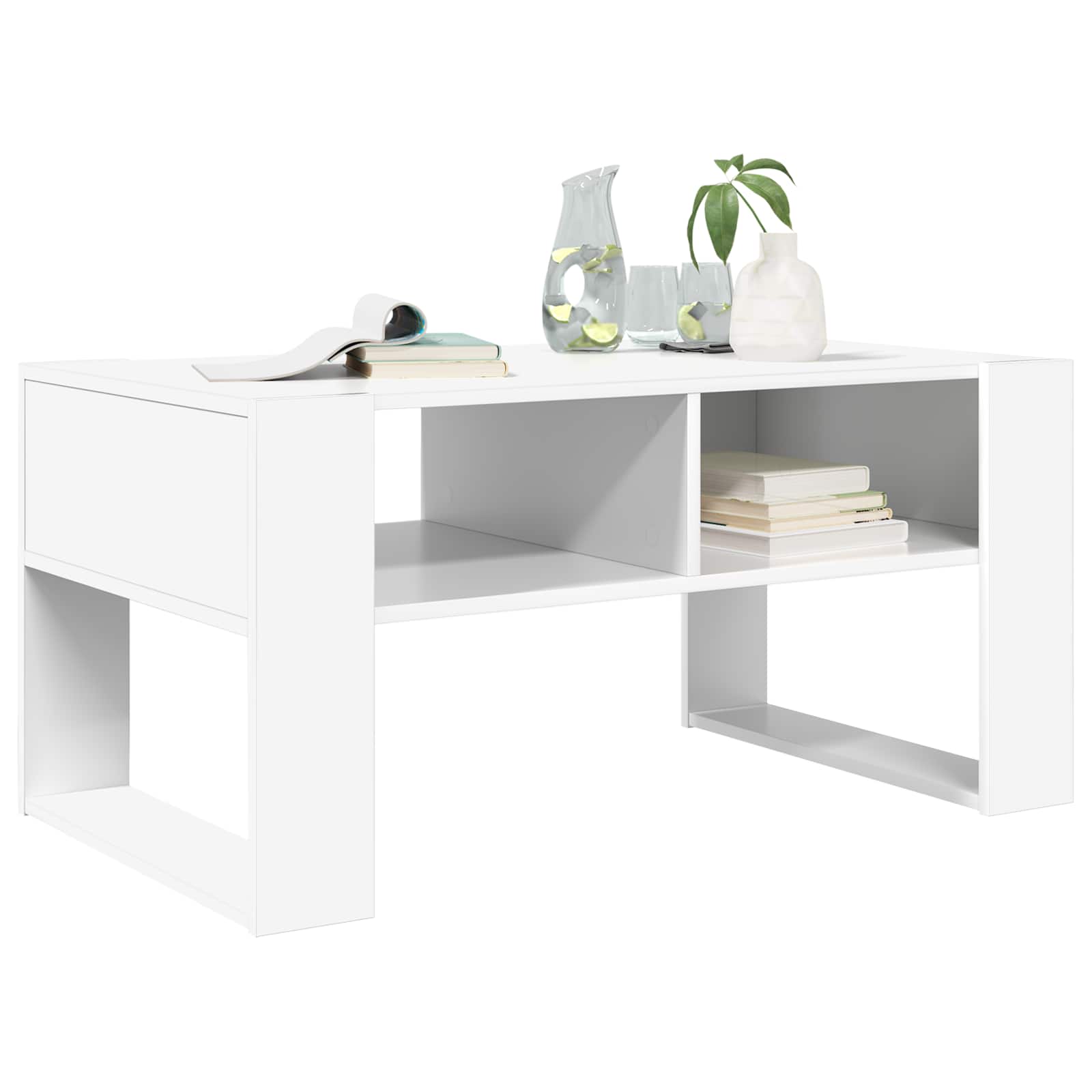Kava Stol s pohranom Bijelo 92 x 53 x 45 cm Konstruirano drvo