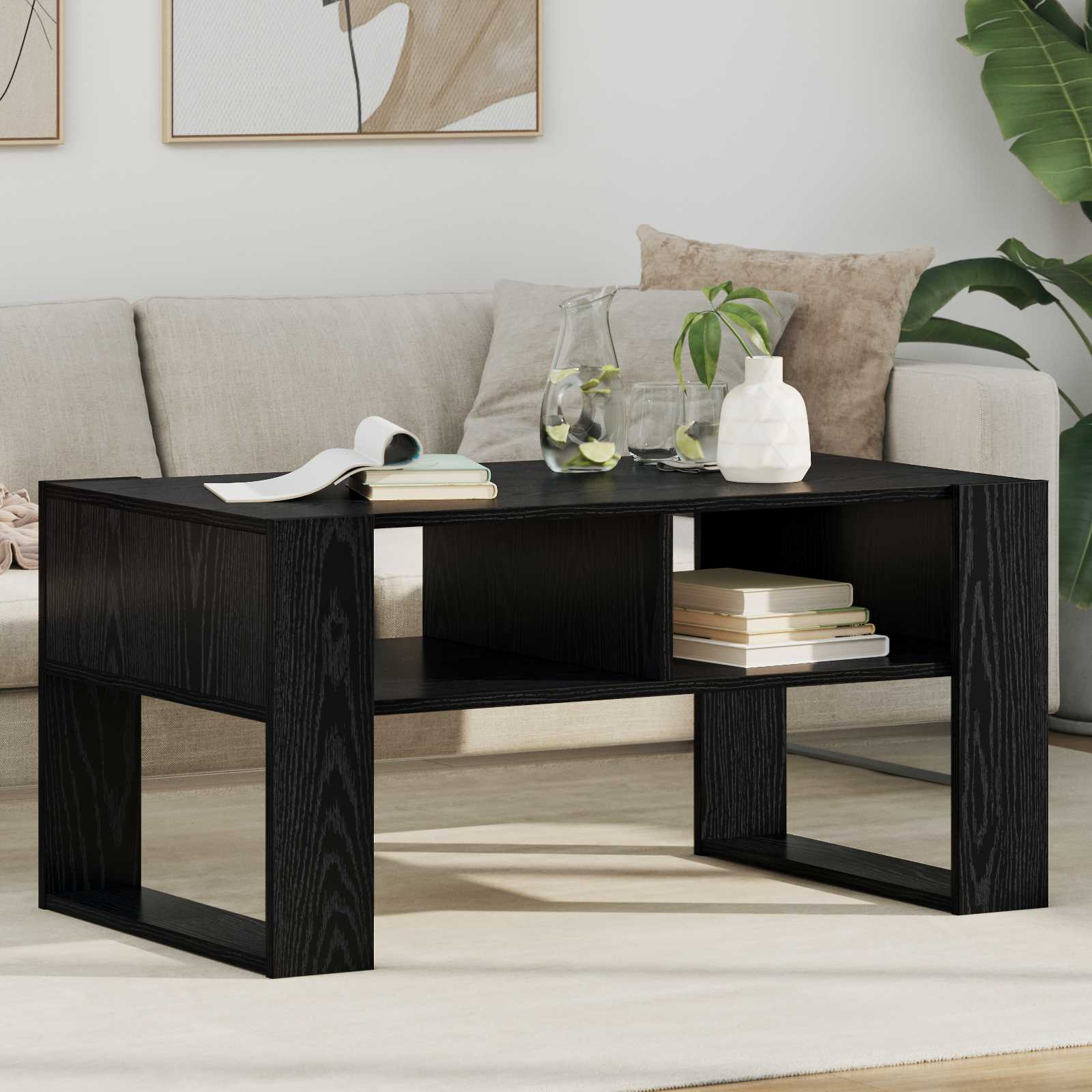 Kava Stol Crni hrast 92 x 53 x 45 cm Konstruirano drvo