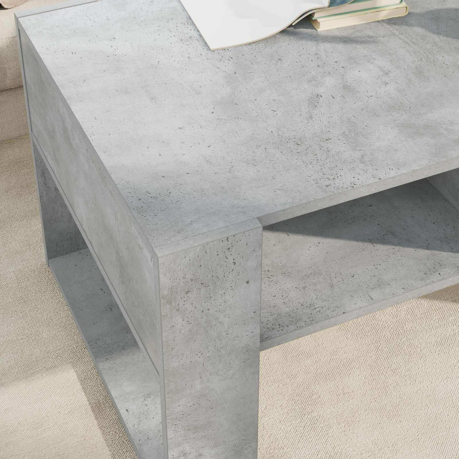 Kava Stol Betonski sivi 92 x 53 x 45 cm Konstruirano drvo