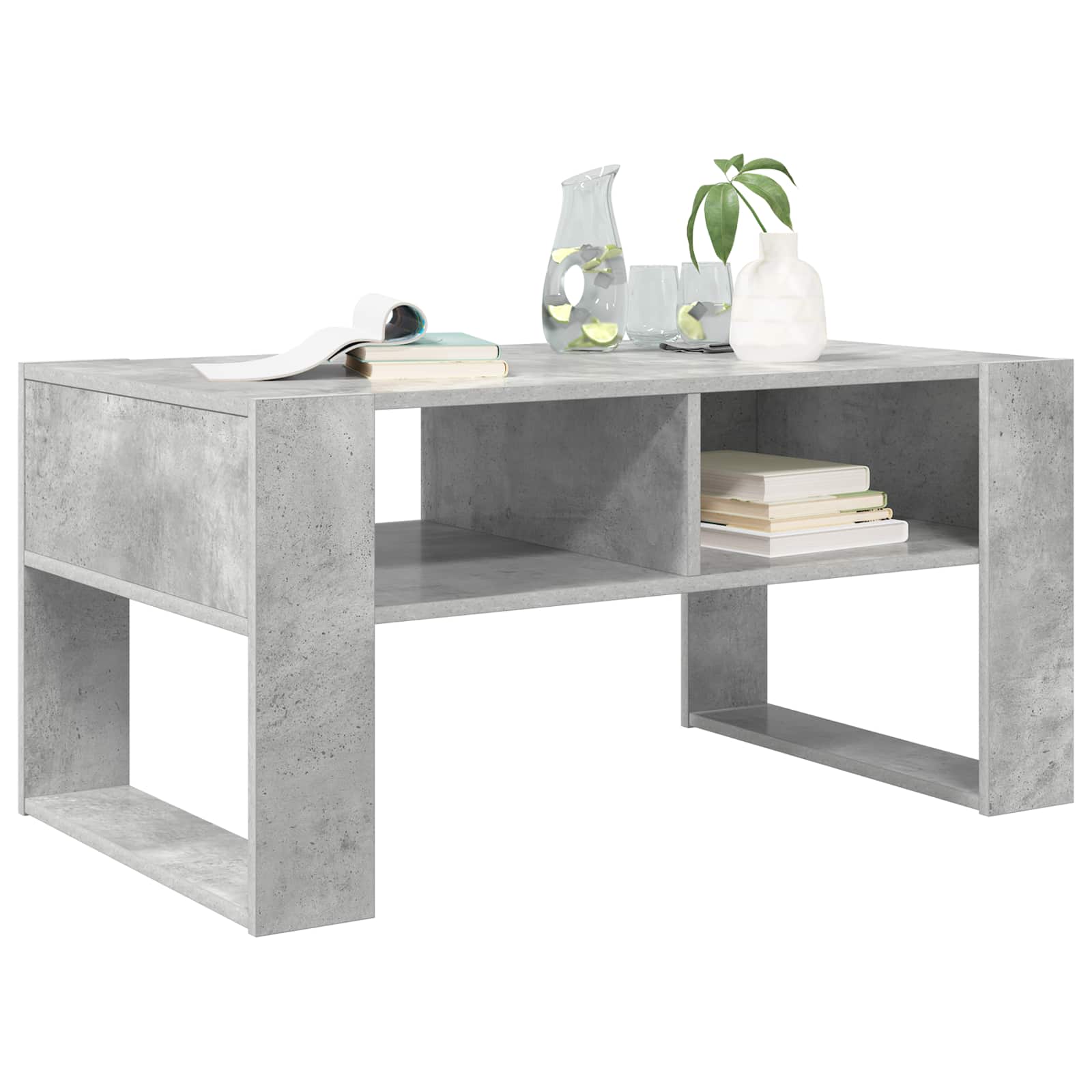 Kava Stol Betonski sivi 92 x 53 x 45 cm Konstruirano drvo