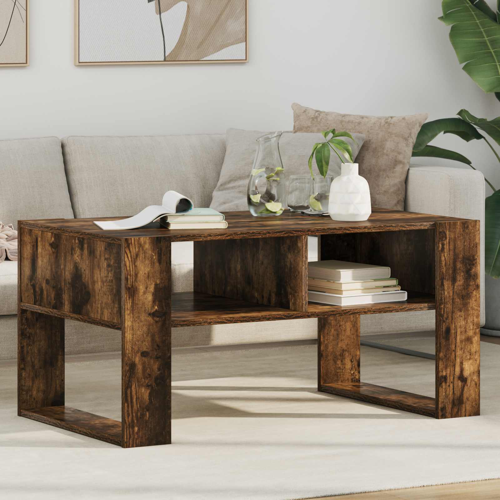 Kava Stol Dimljeni hrast 92 x 53 x 45 cm Konstruirano drvo