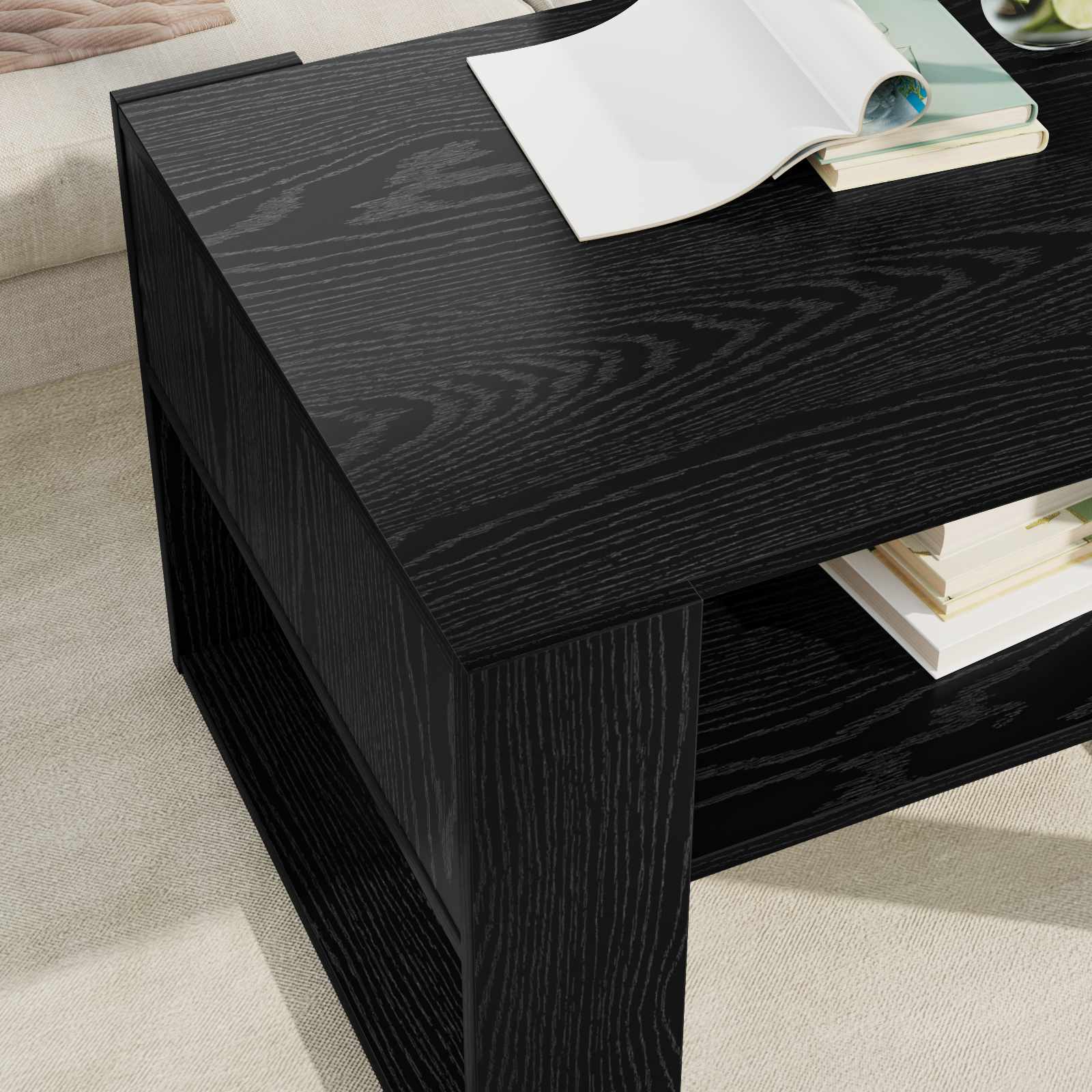 Kava Stol Crni hrast 66 x 53 x 45 cm Konstruirano drvo