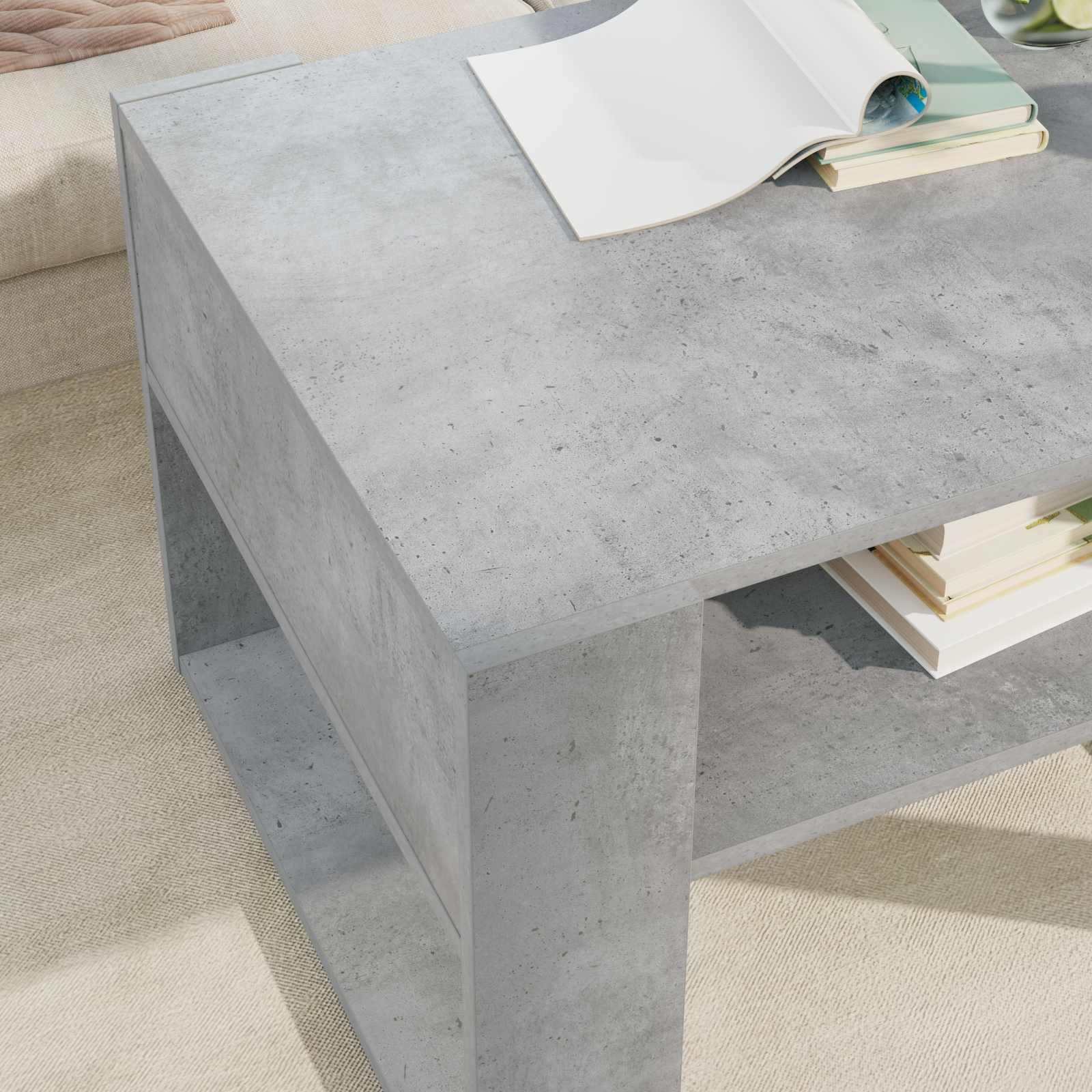Kava Stol Betonski sivi 66 x 53 x 45 cm Konstruirano drvo