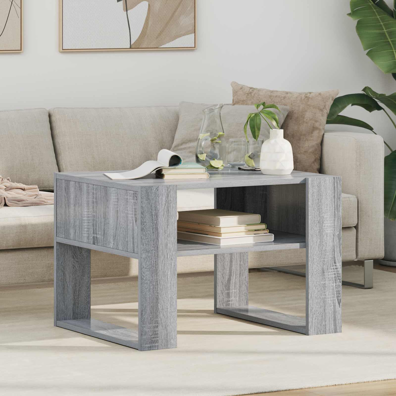 Kava Stol Siva Sonoma 66 x 53 x 45 cm Konstruirano drvo