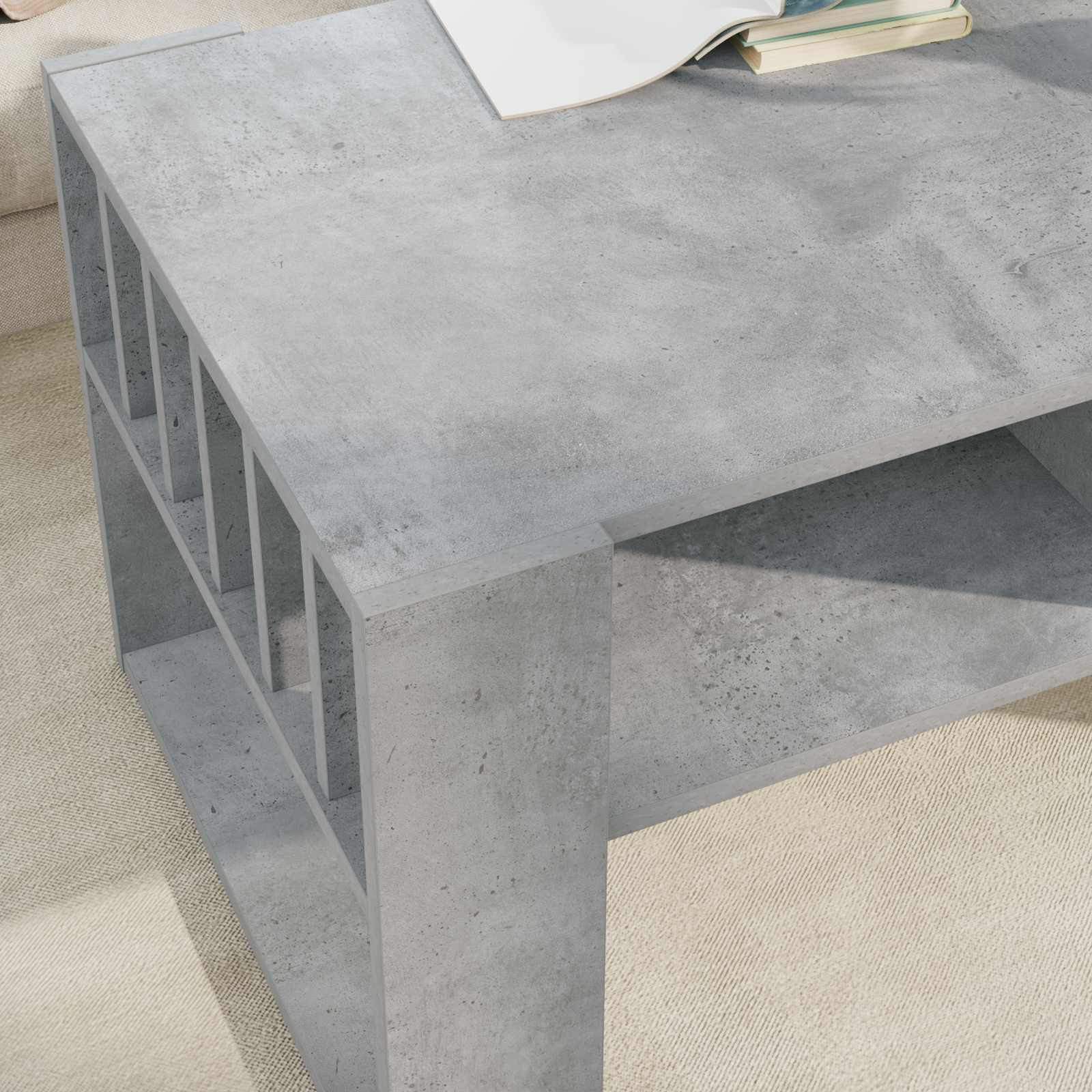 Kava Stol Betonski sivi 92 x 49,5 x 45 cm Konstruirano drvo