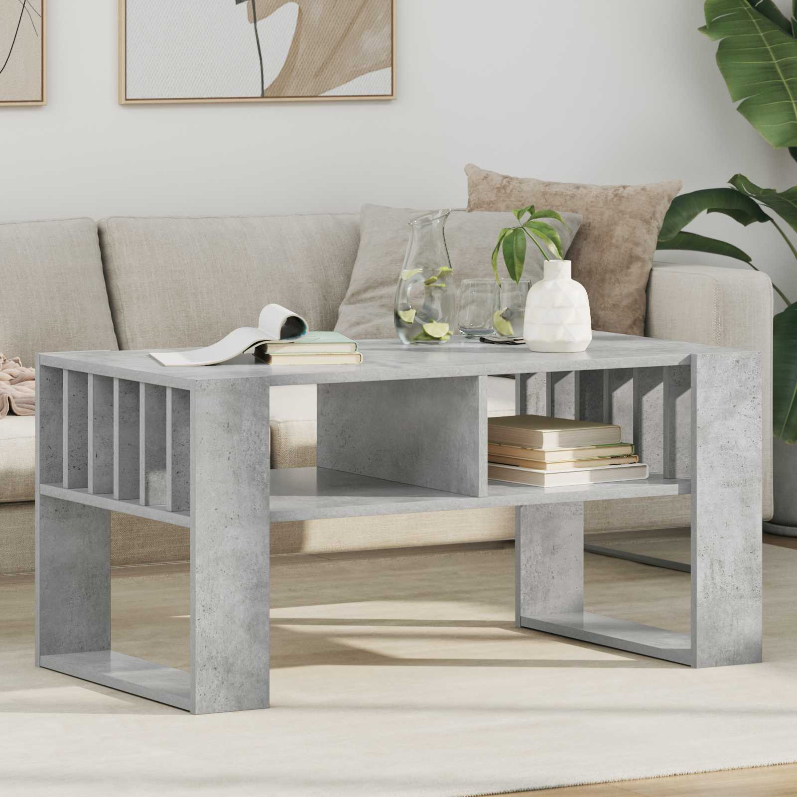 Kava Stol Betonski sivi 92 x 49,5 x 45 cm Konstruirano drvo