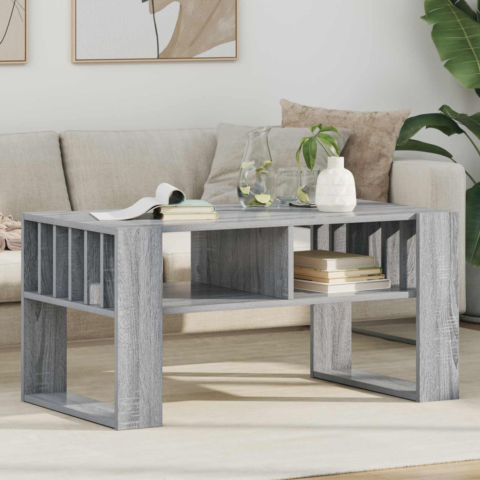 Kava Stol Siva Sonoma 92 x 49,5 x 45 cm Konstruirano drvo