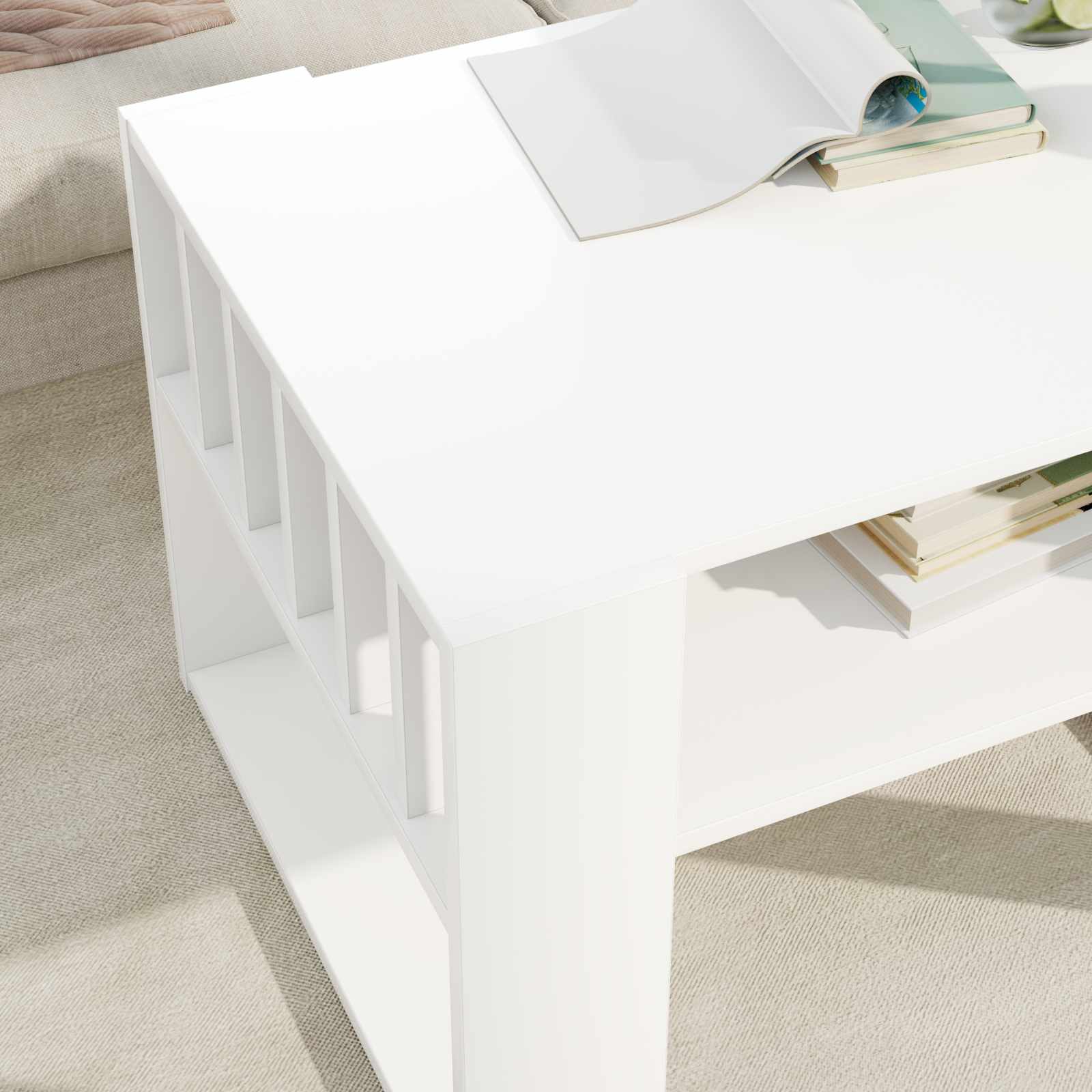 Kava Stol Bijelo 66 x 49,5 x 45 cm Konstruirano drvo