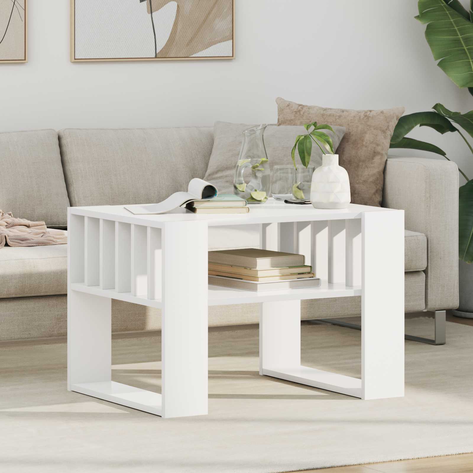 Kava Stol Bijelo 66 x 49,5 x 45 cm Konstruirano drvo