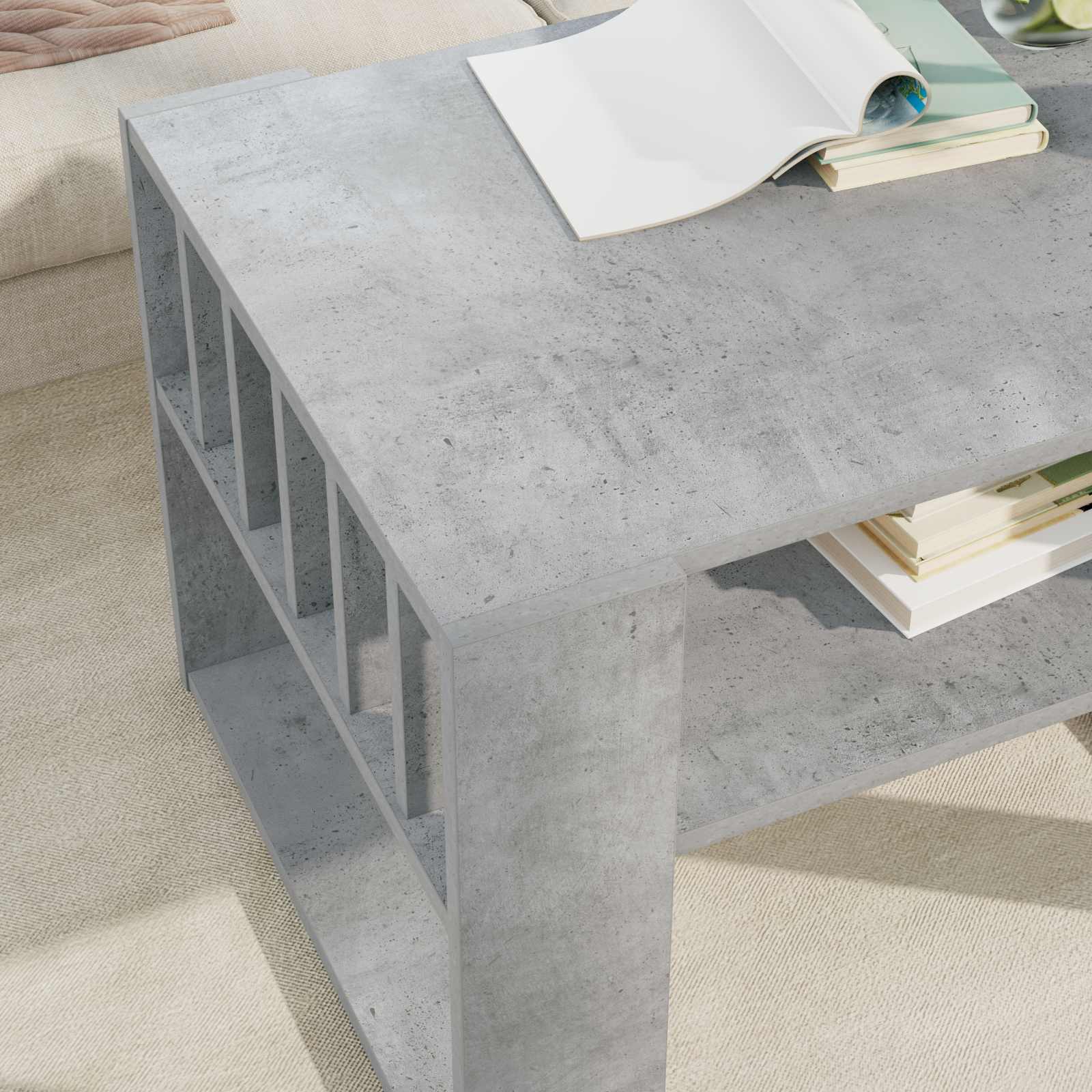 Kava Stol Betonski sivi 66 x 49,5 x 45 cm Konstruirano drvo