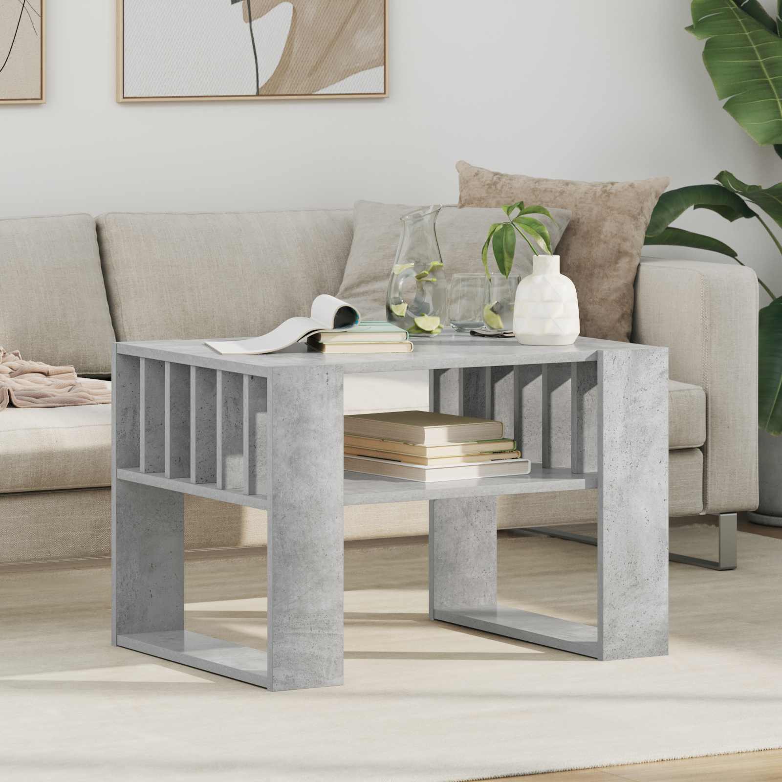Kava Stol Betonski sivi 66 x 49,5 x 45 cm Konstruirano drvo