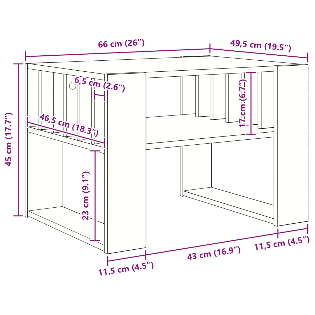 Kava Stol Betonski sivi 66 x 49,5 x 45 cm Konstruirano drvo