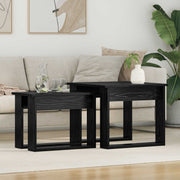 Set stolića za kavu 2 pcs Crni hrast Konstruirano drvo
