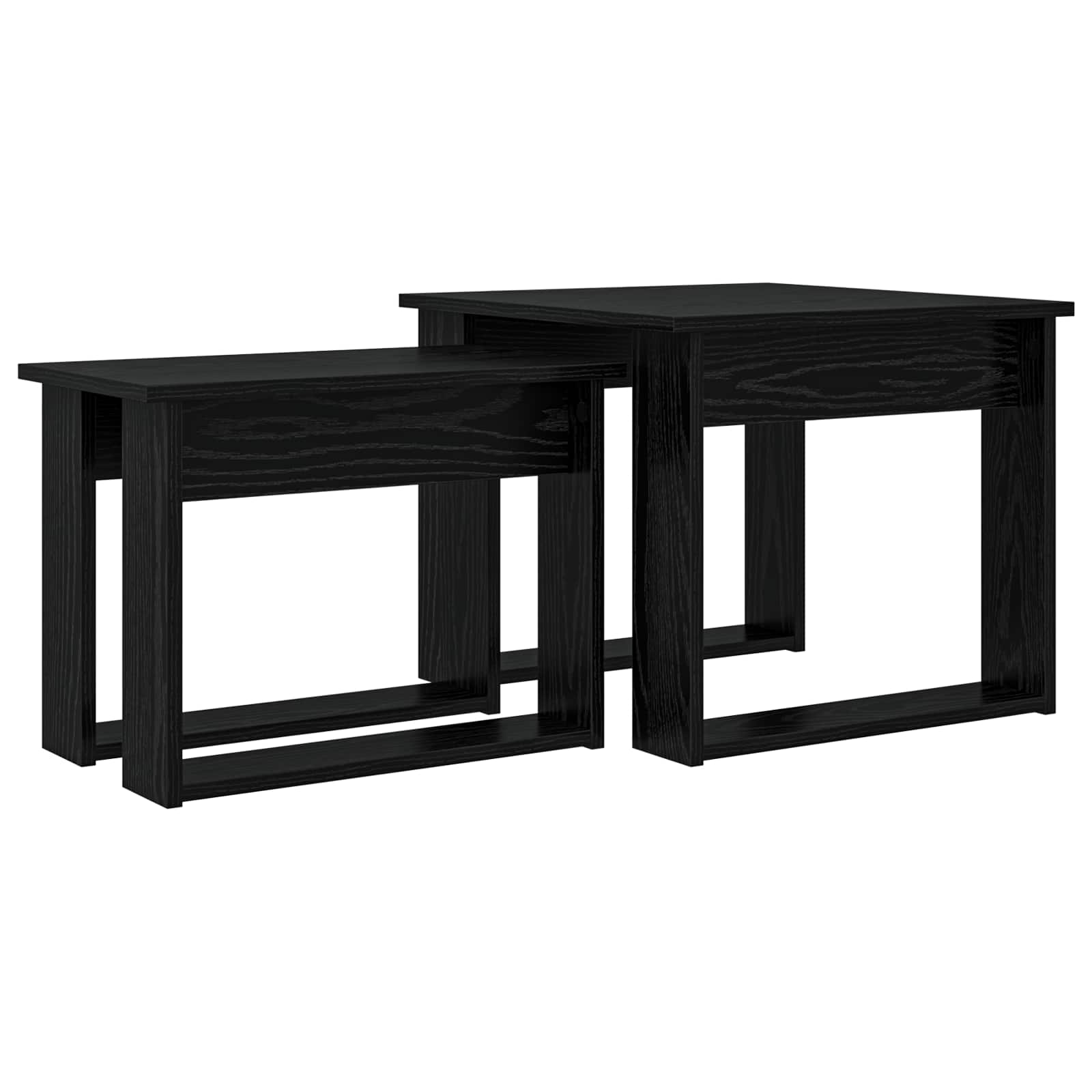 Set stolića za kavu 2 pcs Crni hrast Konstruirano drvo