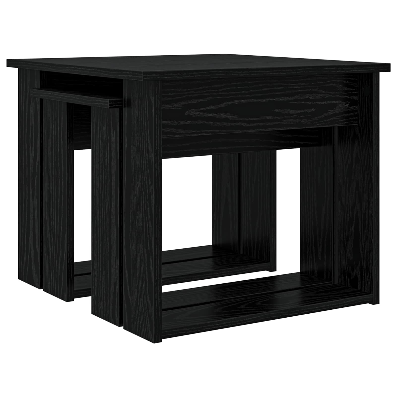 Set stolića za kavu 2 pcs Crni hrast Konstruirano drvo