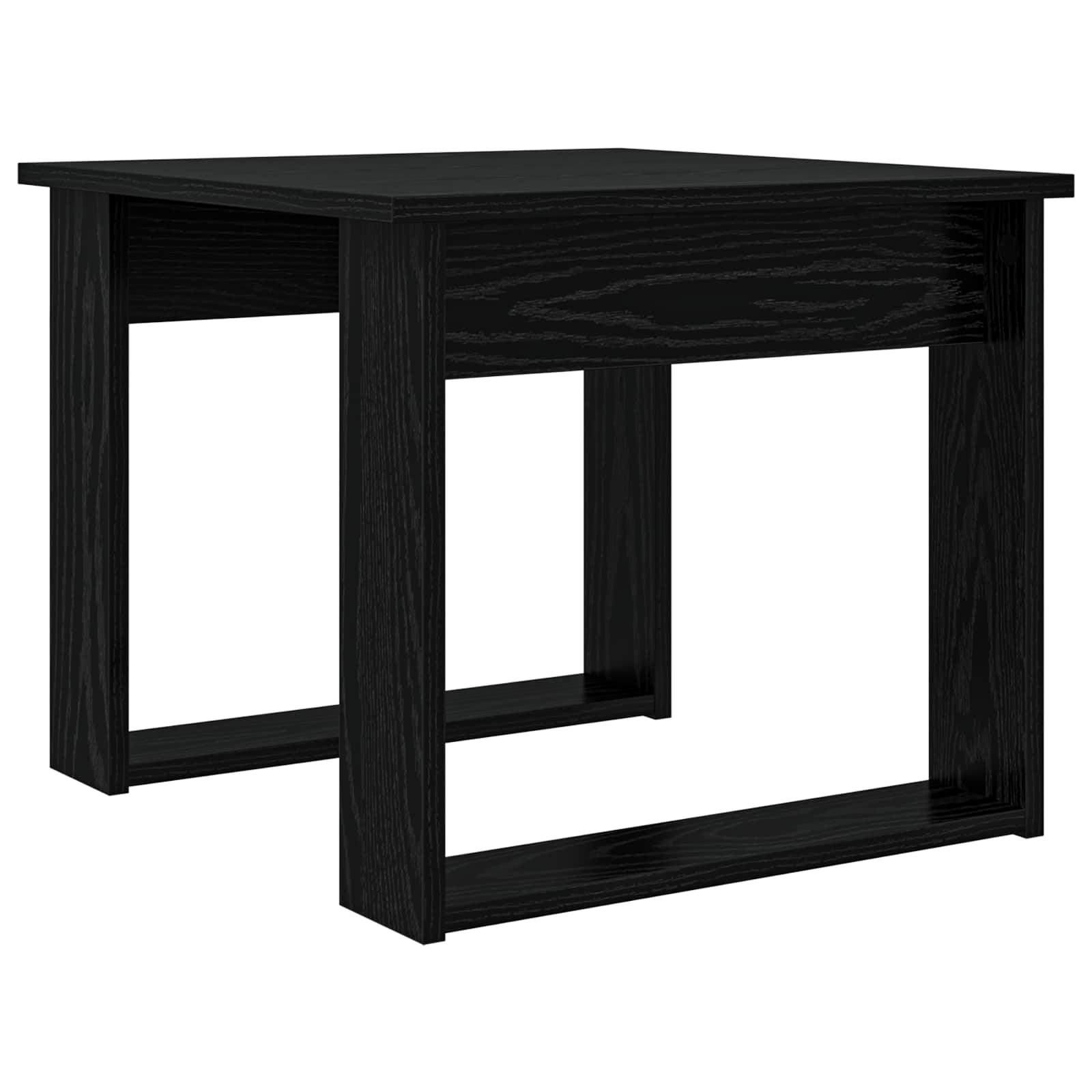 Set stolića za kavu 2 pcs Crni hrast Konstruirano drvo