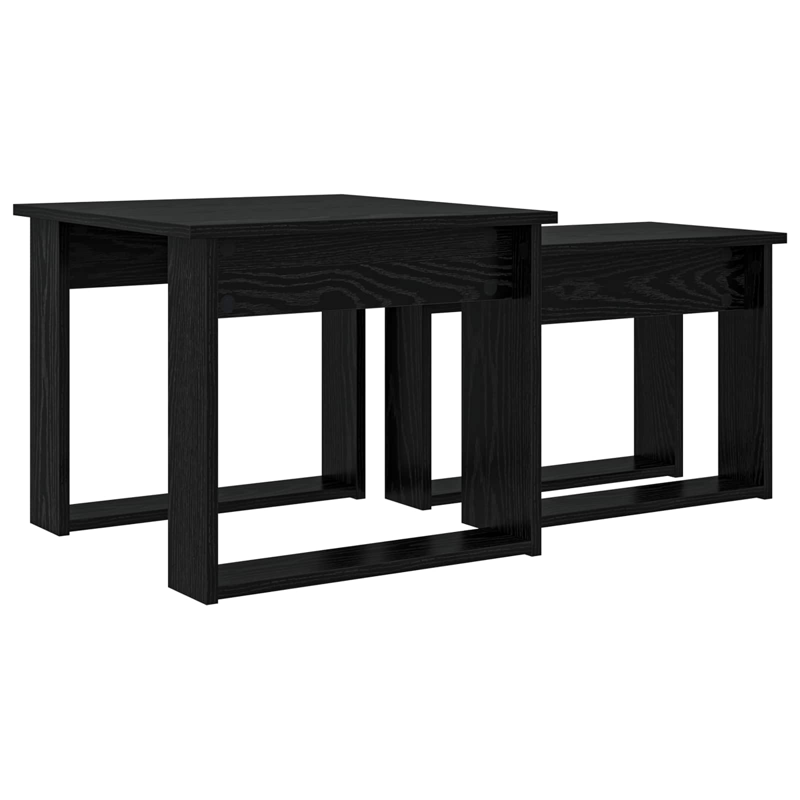 Set stolića za kavu 2 pcs Crni hrast Konstruirano drvo