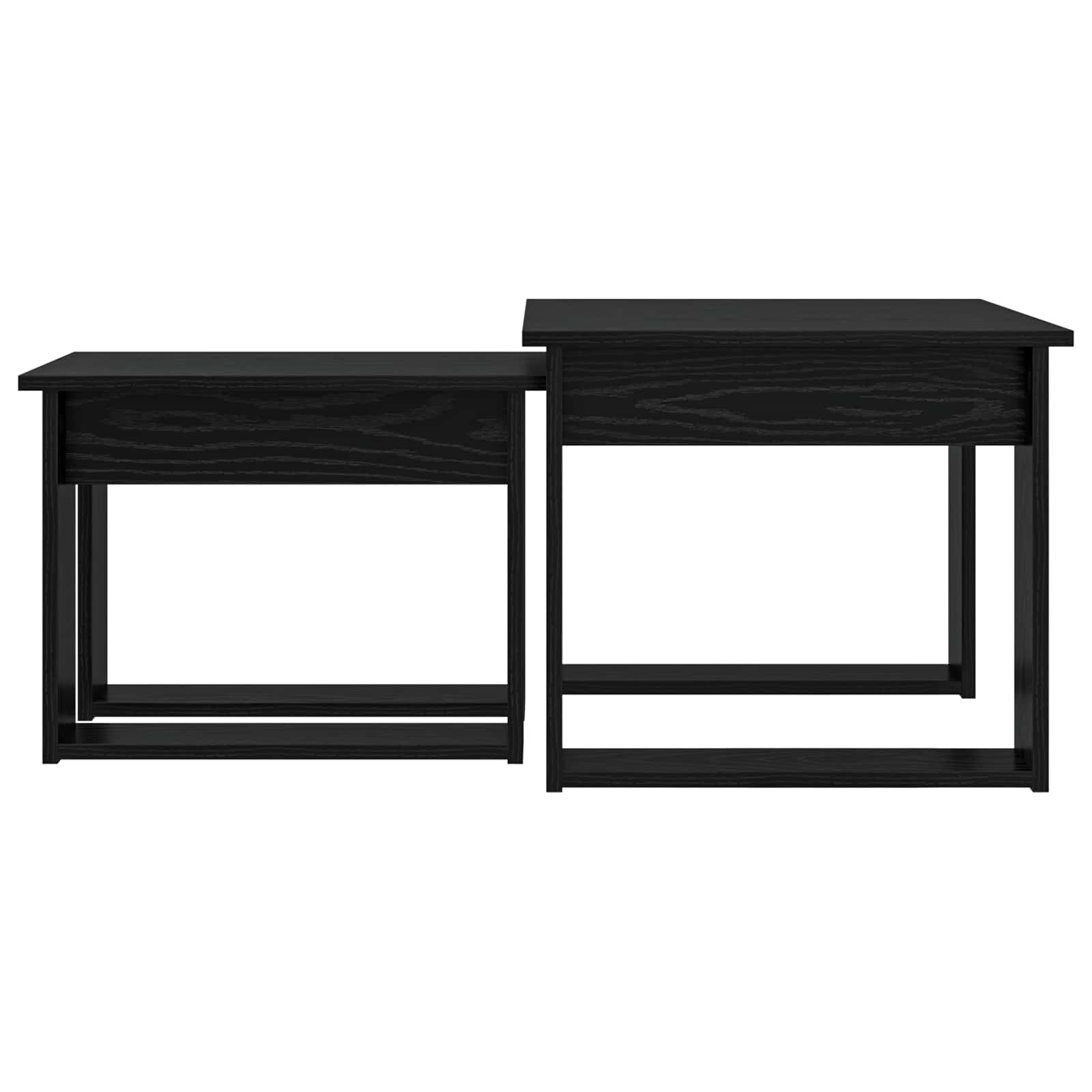 Set stolića za kavu 2 pcs Crni hrast Konstruirano drvo
