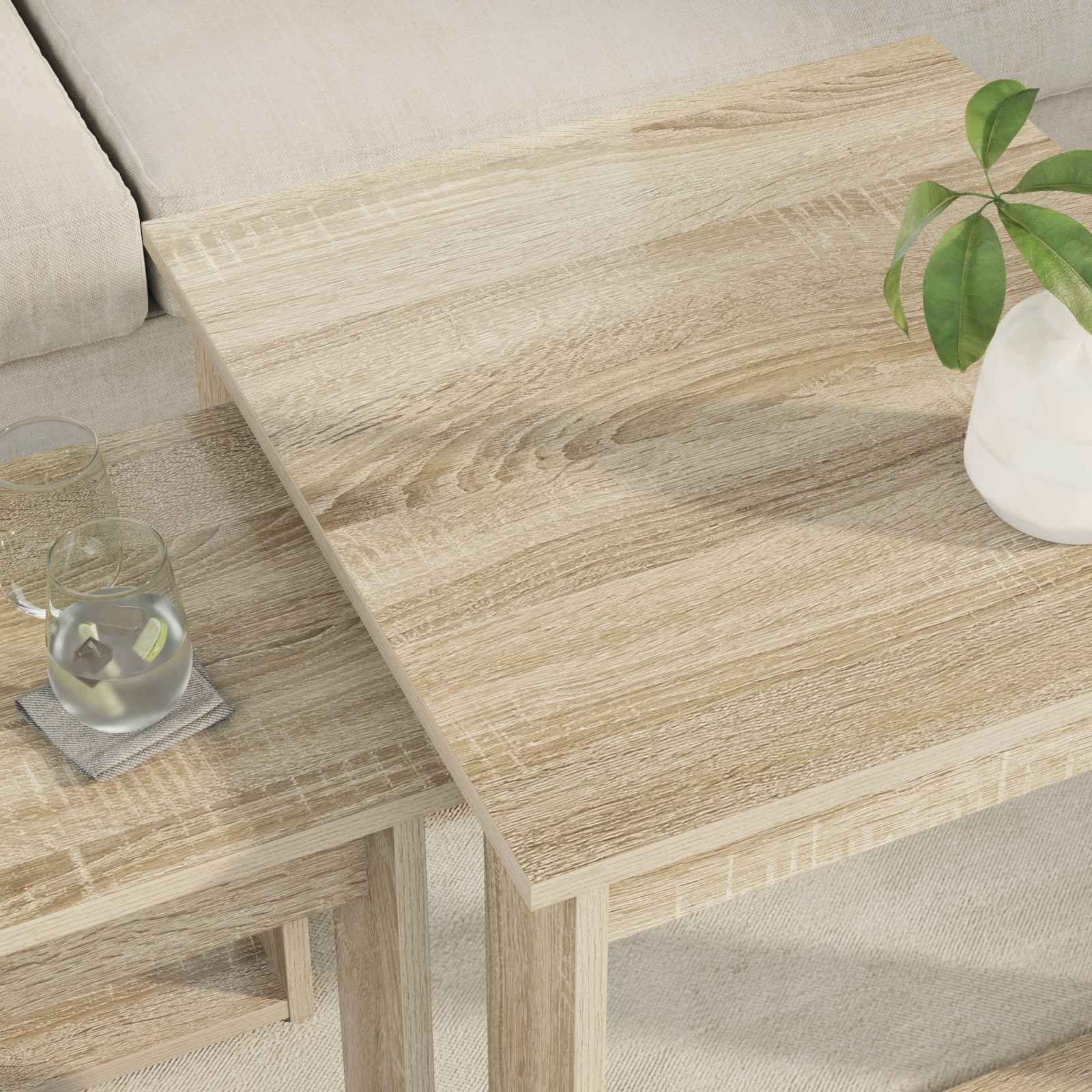 Set stolića za kavu 2 pcs Sonoma hrast Konstruirano drvo