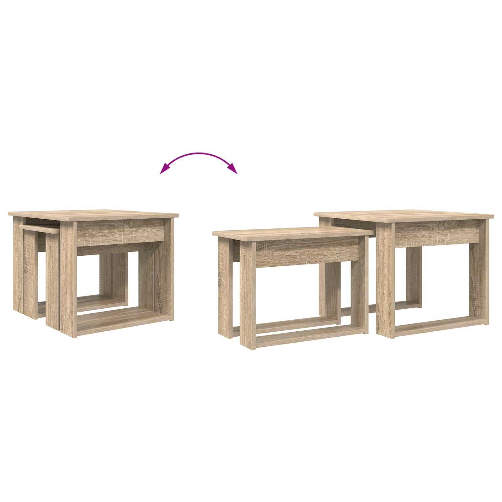 Set stolića za kavu 2 pcs Sonoma hrast Konstruirano drvo