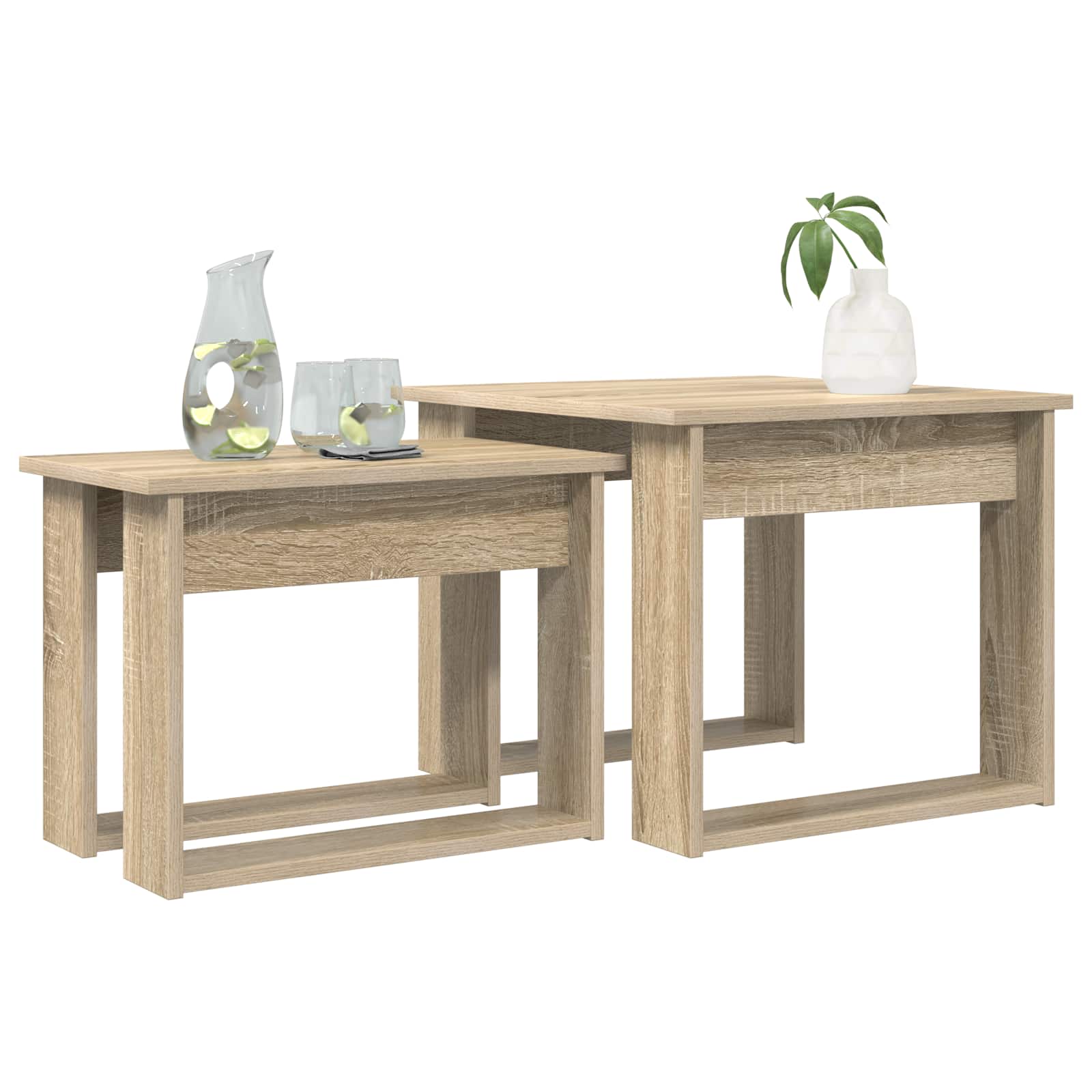 Set stolića za kavu 2 pcs Sonoma hrast Konstruirano drvo