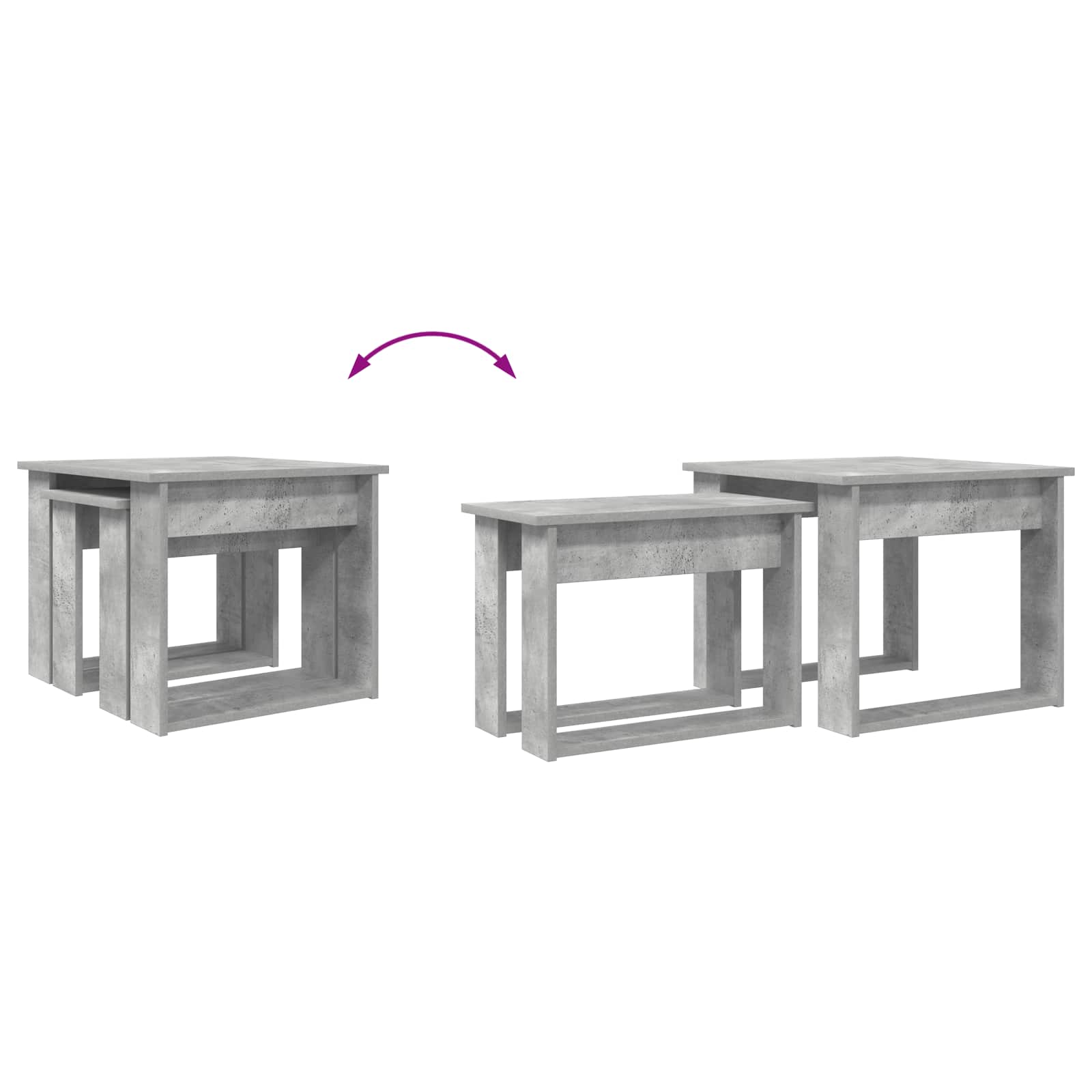 Set stolića za kavu 2 pcs Betonski sivi Konstruirano drvo
