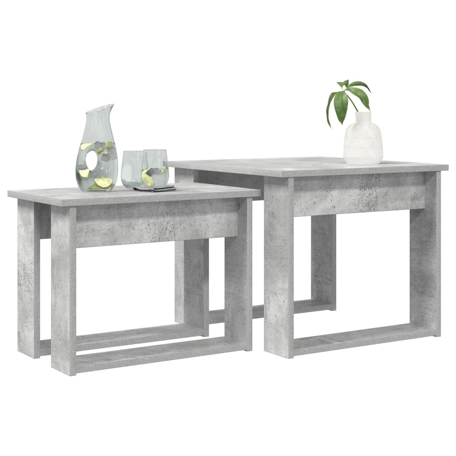 Set stolića za kavu 2 pcs Betonski sivi Konstruirano drvo
