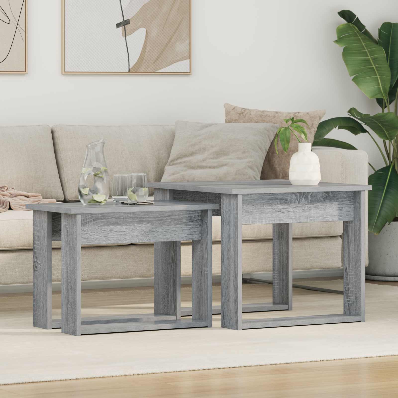 Set stolića za kavu 2 pcs Siva Sonoma Konstruirano drvo